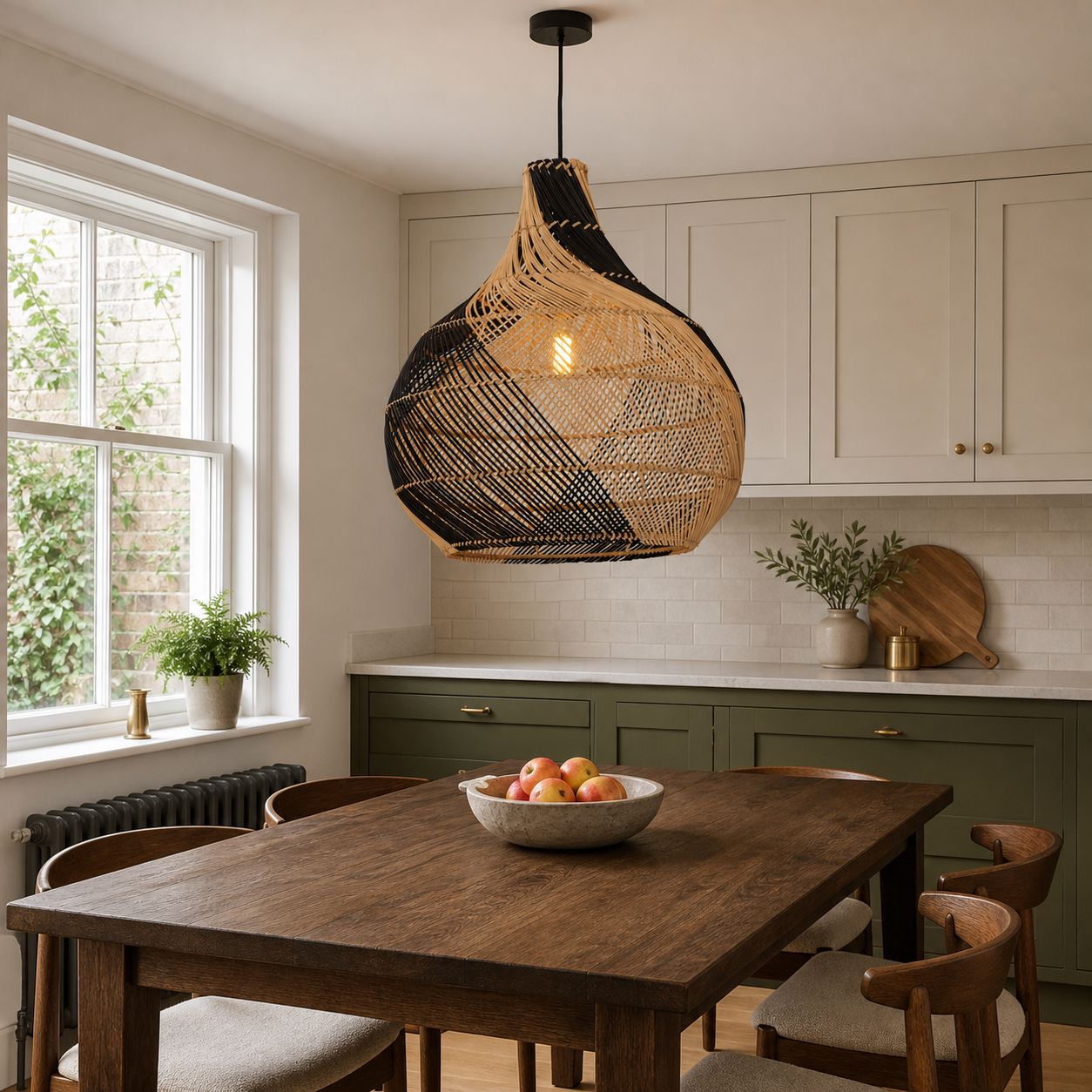 Lightsin Japanese Simple Vase Shaped Handwoven Rattan Pendant Light Lightsin UK