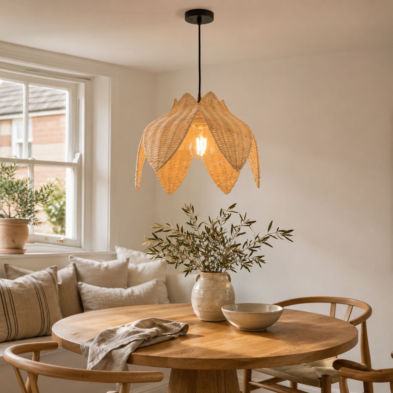 Lightsin AmberNest Natural Rattan Light for Calm Cozy Corners Lightsin UK