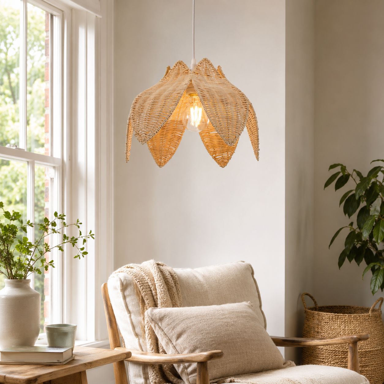 Lightsin AmberNest Natural Rattan Light for Calm Cozy Corners Lightsin UK