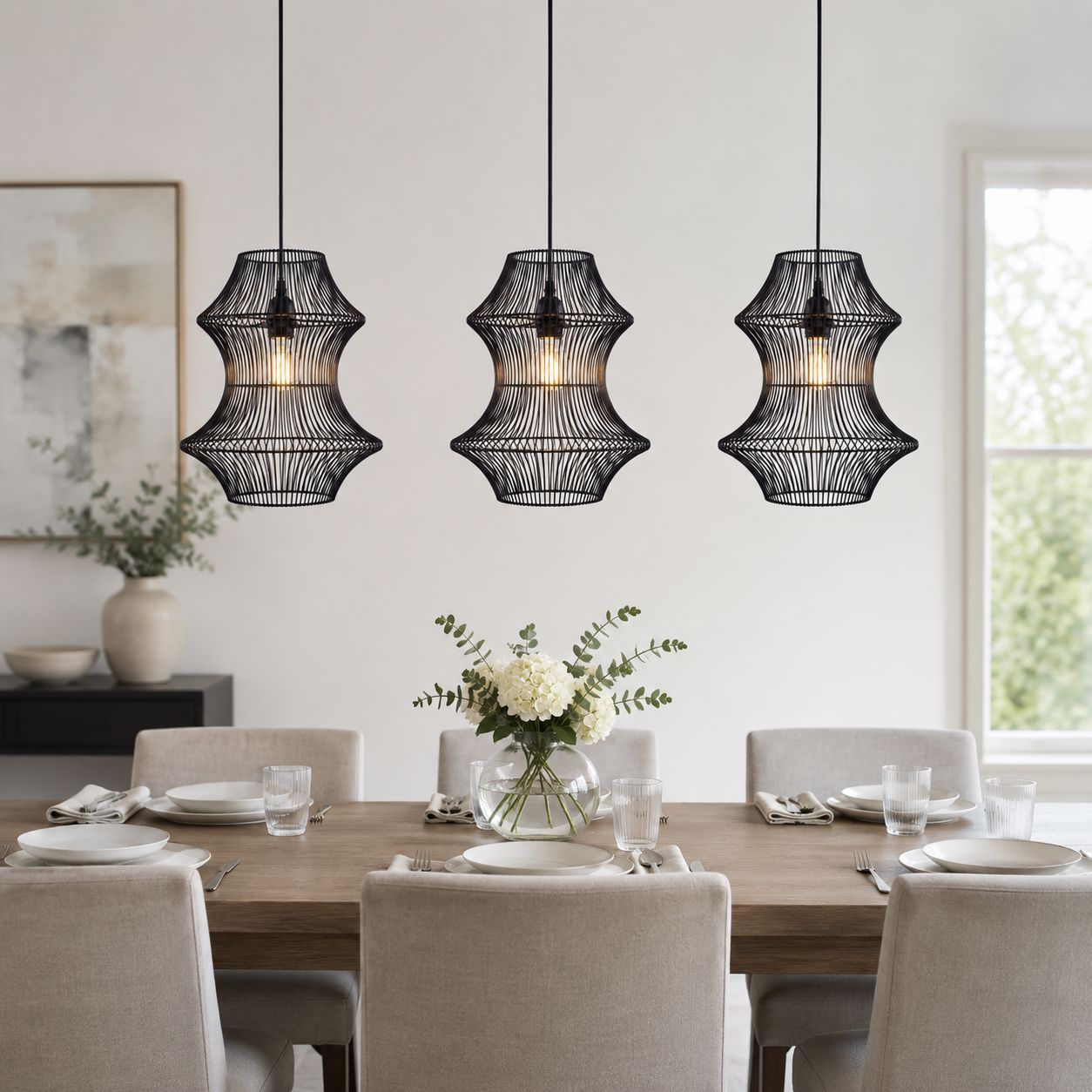 Glyph-Lightsin Industrial Black Iron Pendant Light with Hourglass Shape Lightsin UK