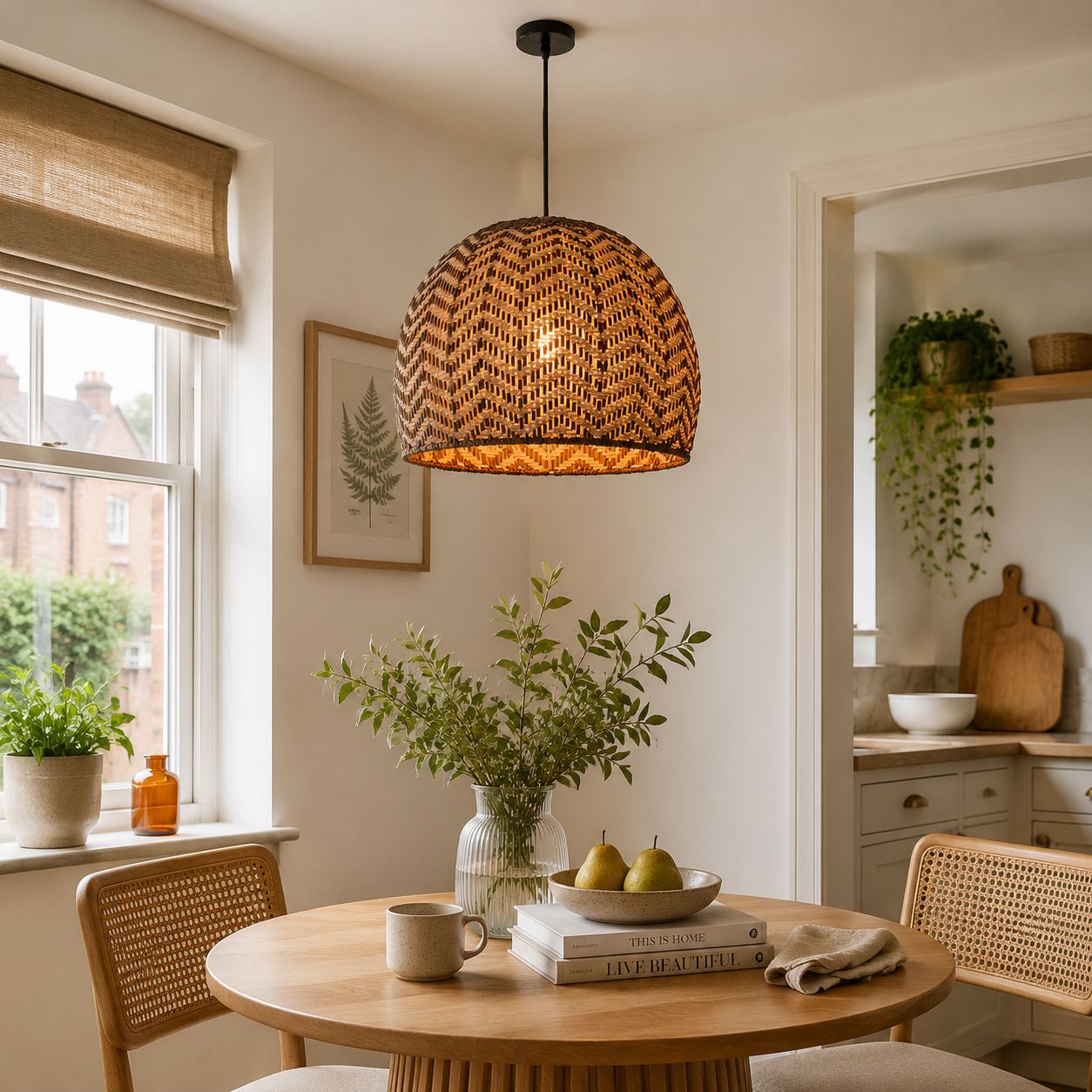 Lightsin Woven Rattan Ceiling Light with Wave Details for Modern Ceiling Lights Lightsin UK