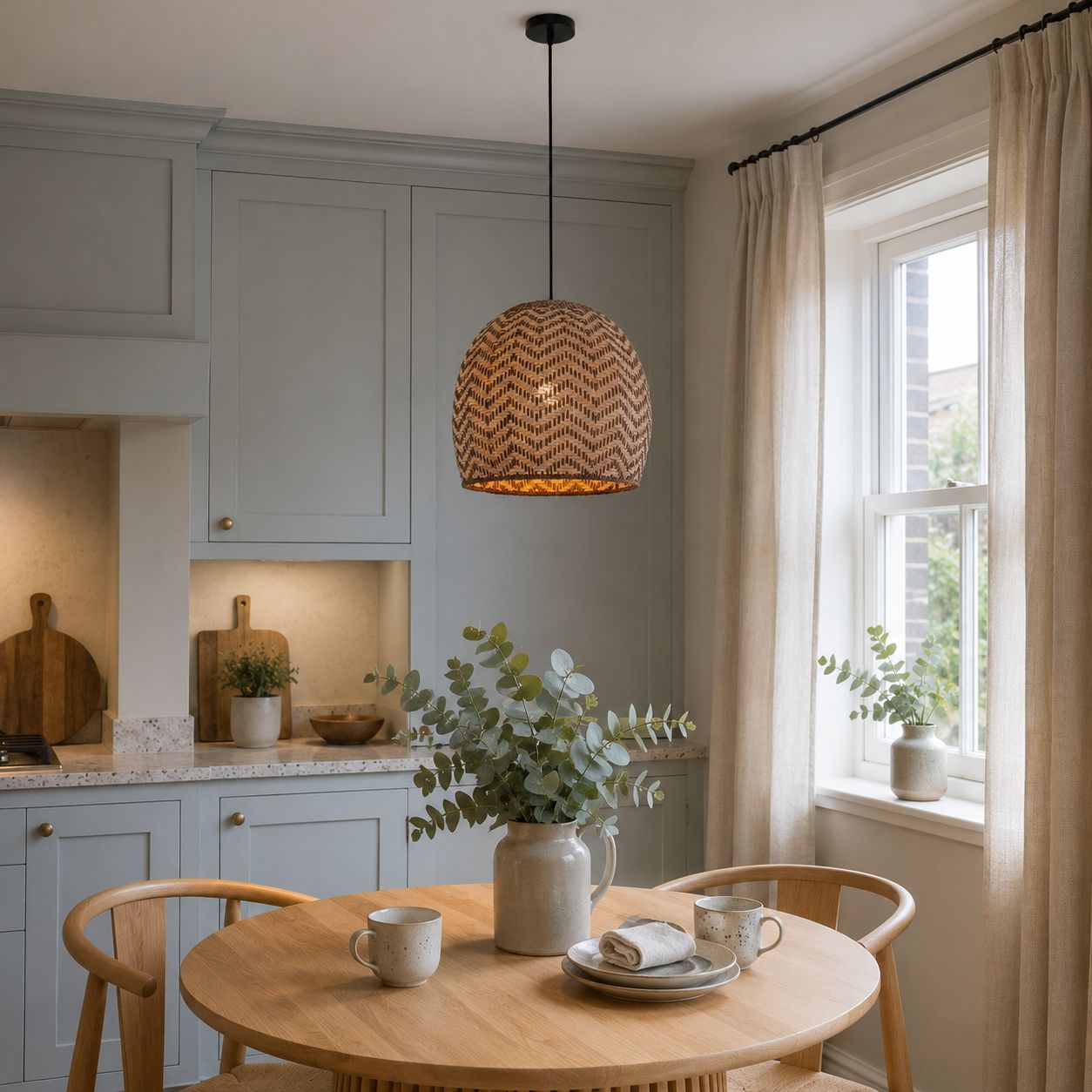 Lightsin Woven Rattan Ceiling Light with Wave Details for Modern Ceiling Lights Lightsin UK