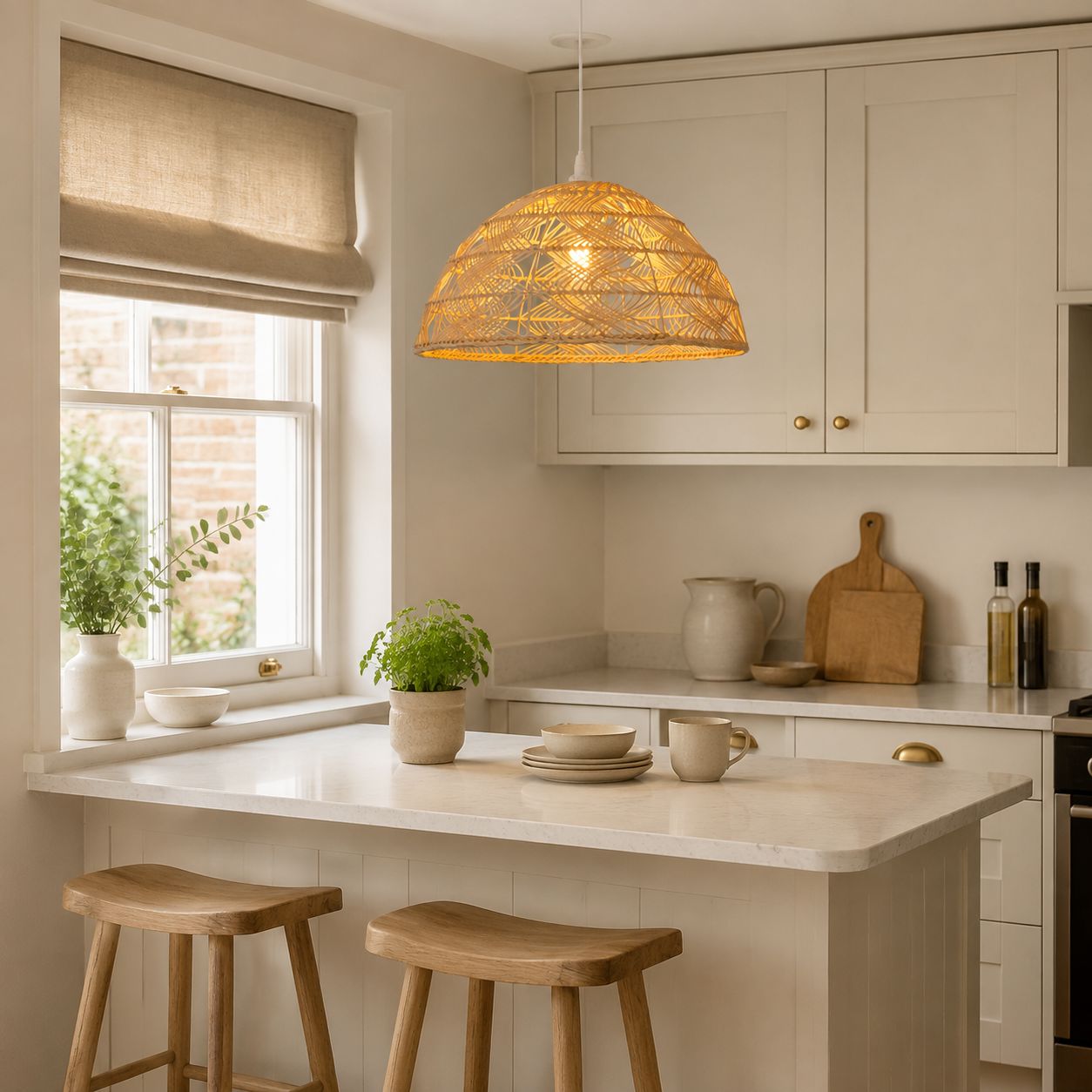 Lightsin Handwoven Rattan Dome Pendant Light for a Warm & Cozy Glow Lightsin UK