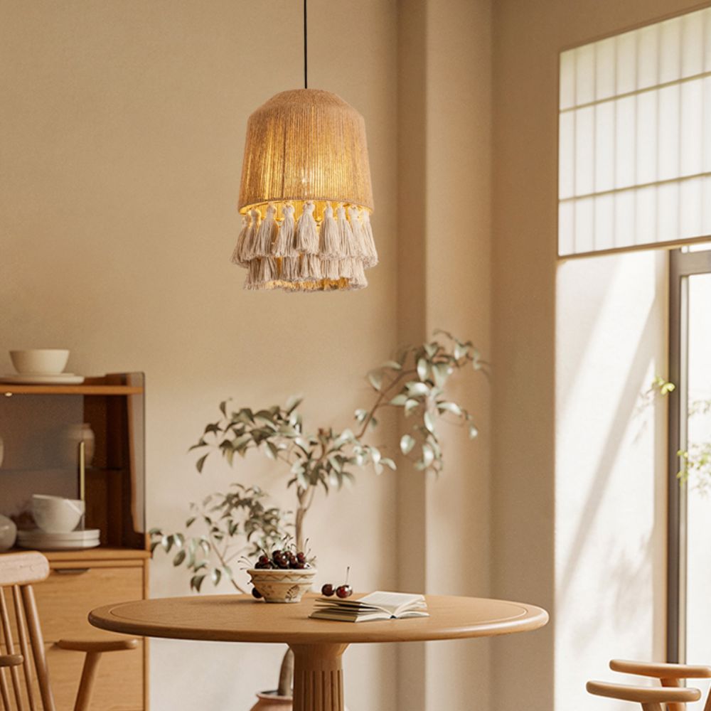 Lightsin Bohemian Creative Tassel Handmade Hemp Rope Pendant Light Lightsin UK