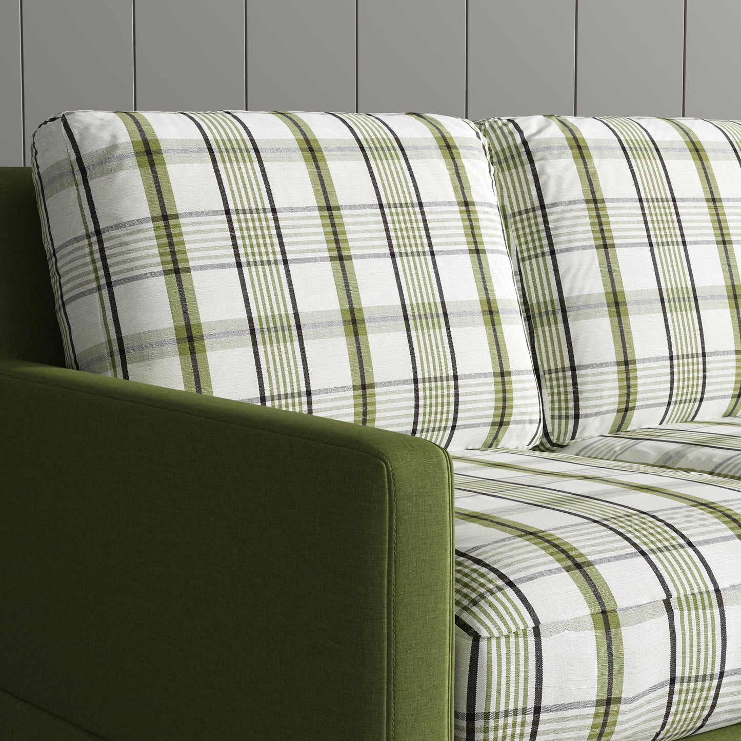Cottonfy Country Check Sofa with Removable Skirted Covers Living and Home
