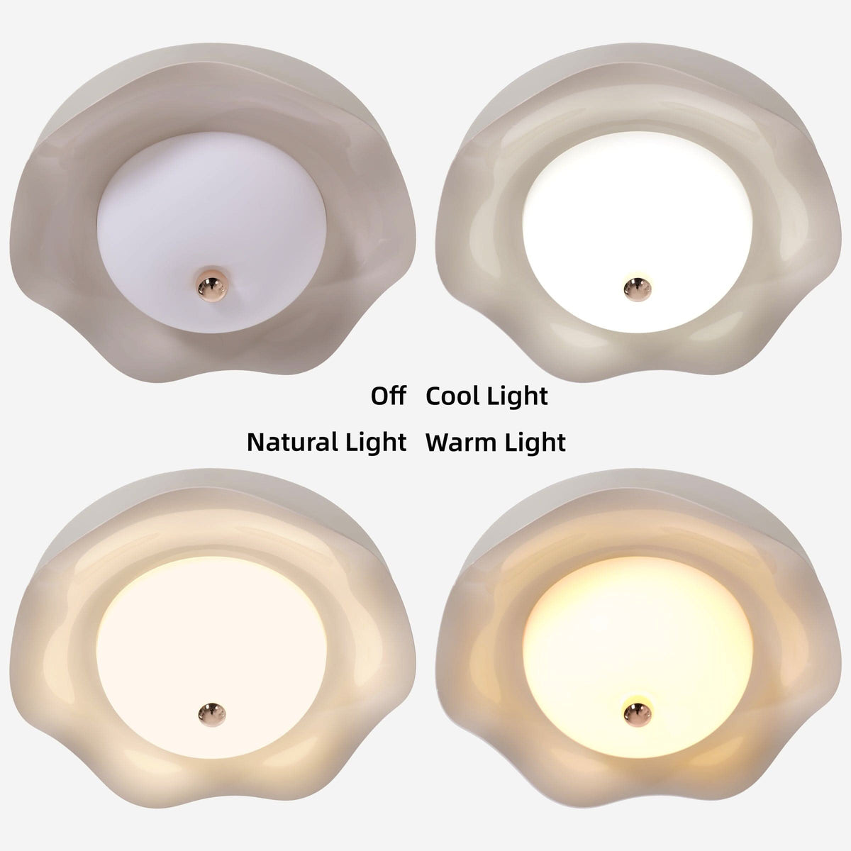 42 inch reversible ceiling fan with LED light shown from below with LED light on