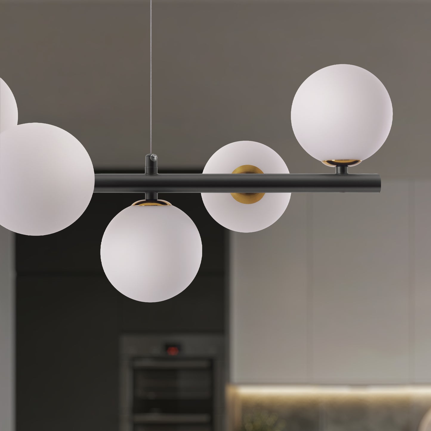 Cumulus - Modern Metal Chandelier with LED White Shade