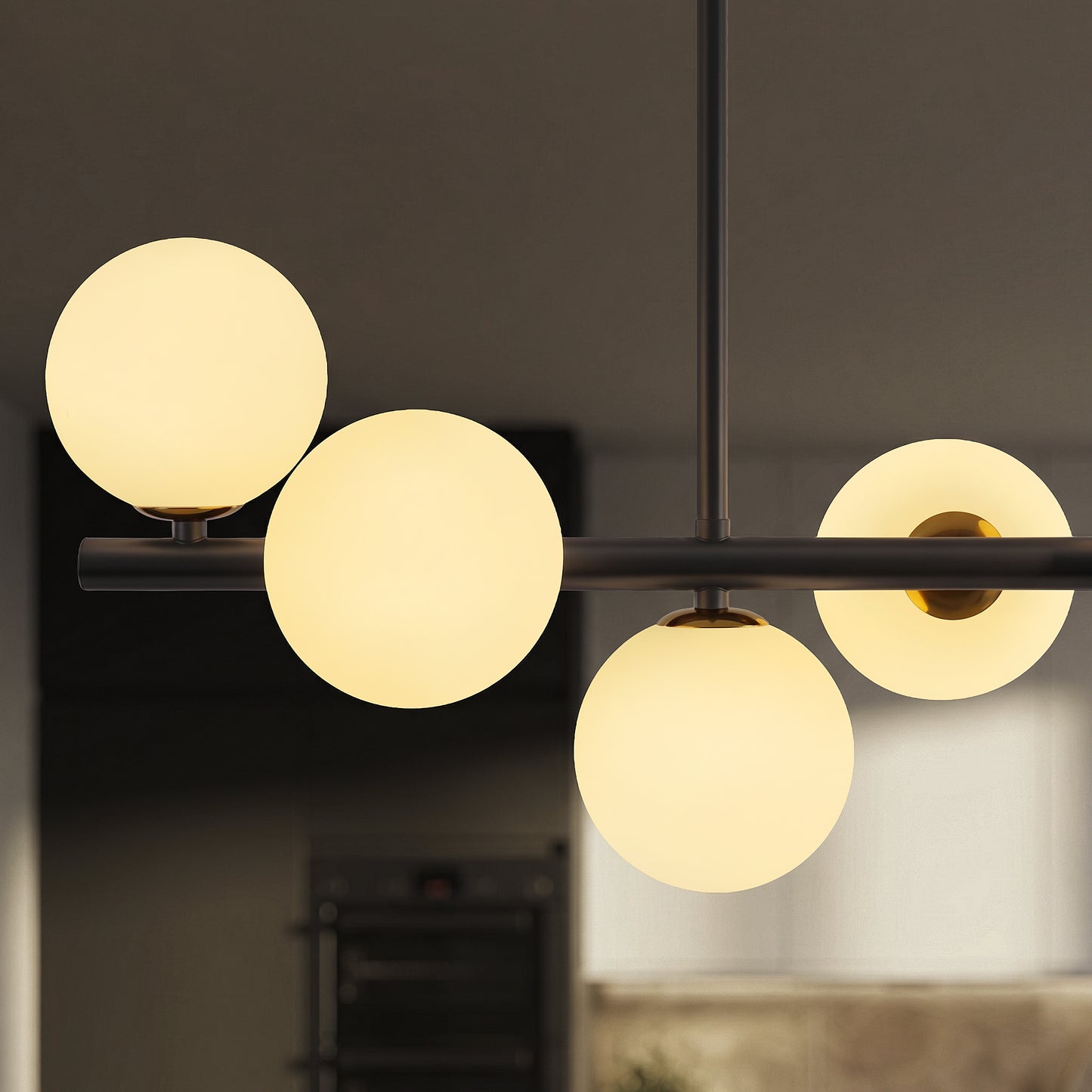 Cumulus - Modern Metal Chandelier with LED White Shade