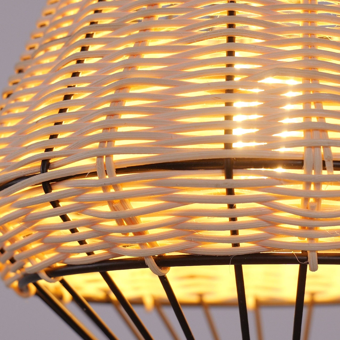 Rustic Dining Room Woven Rattan Paper Rope Iron Chandelier for Kitchen Aisle Reading Corner Living and Home