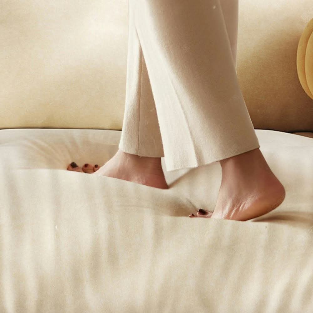 livingnest Solid Wood Folding Sofa Bed with Sleeper Chaise livingnest UK