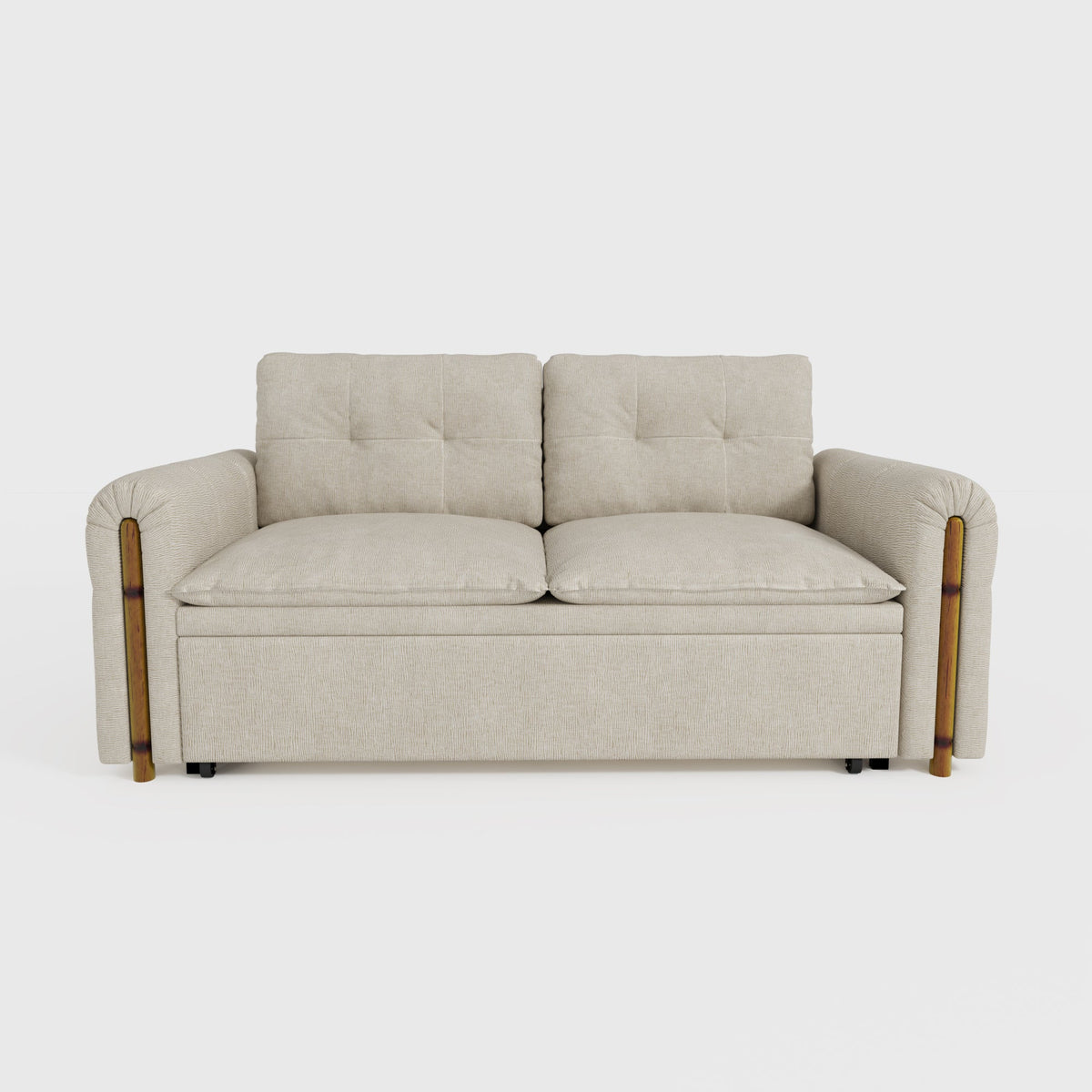 Vintage Pet Friendly Bamboo Design Sofa Bed with Storage