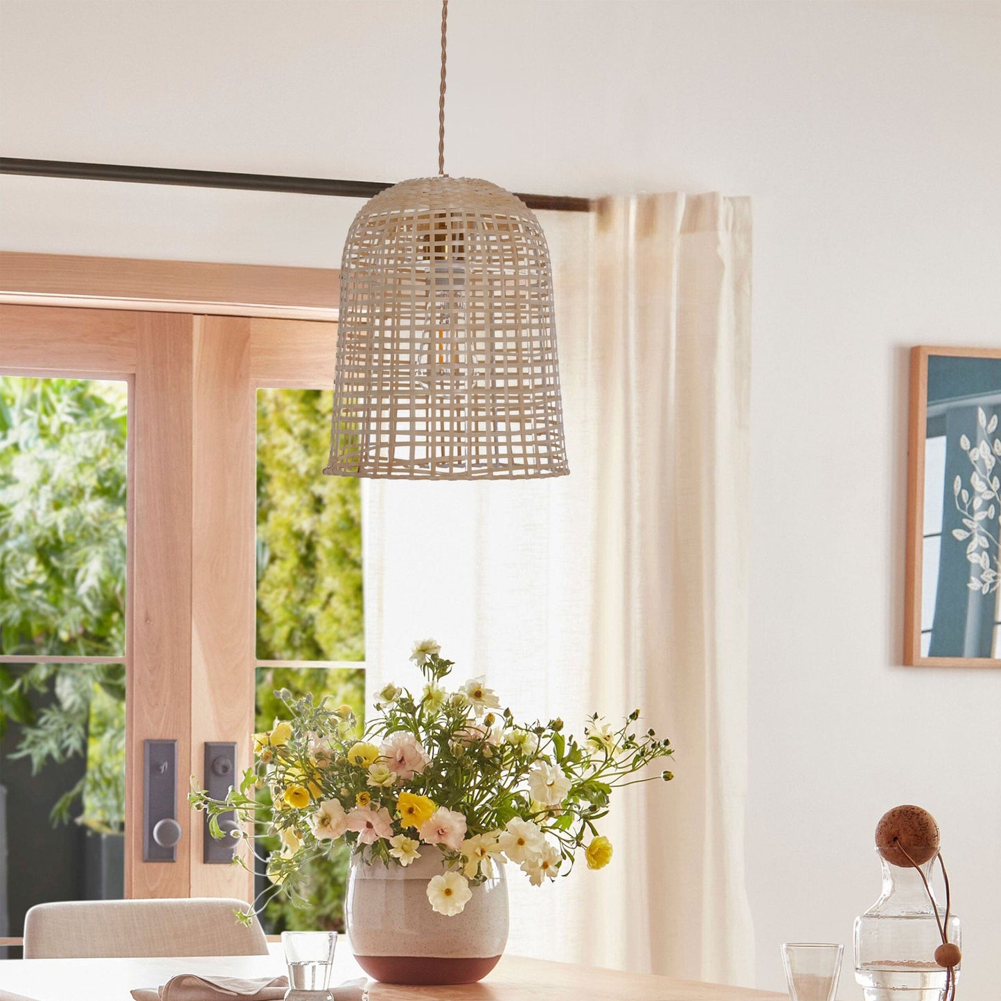 Living Nest UK Eco-Friendly Natural Woven Bamboo Pendant Light for Cozy Ambiance Living Nest UK
