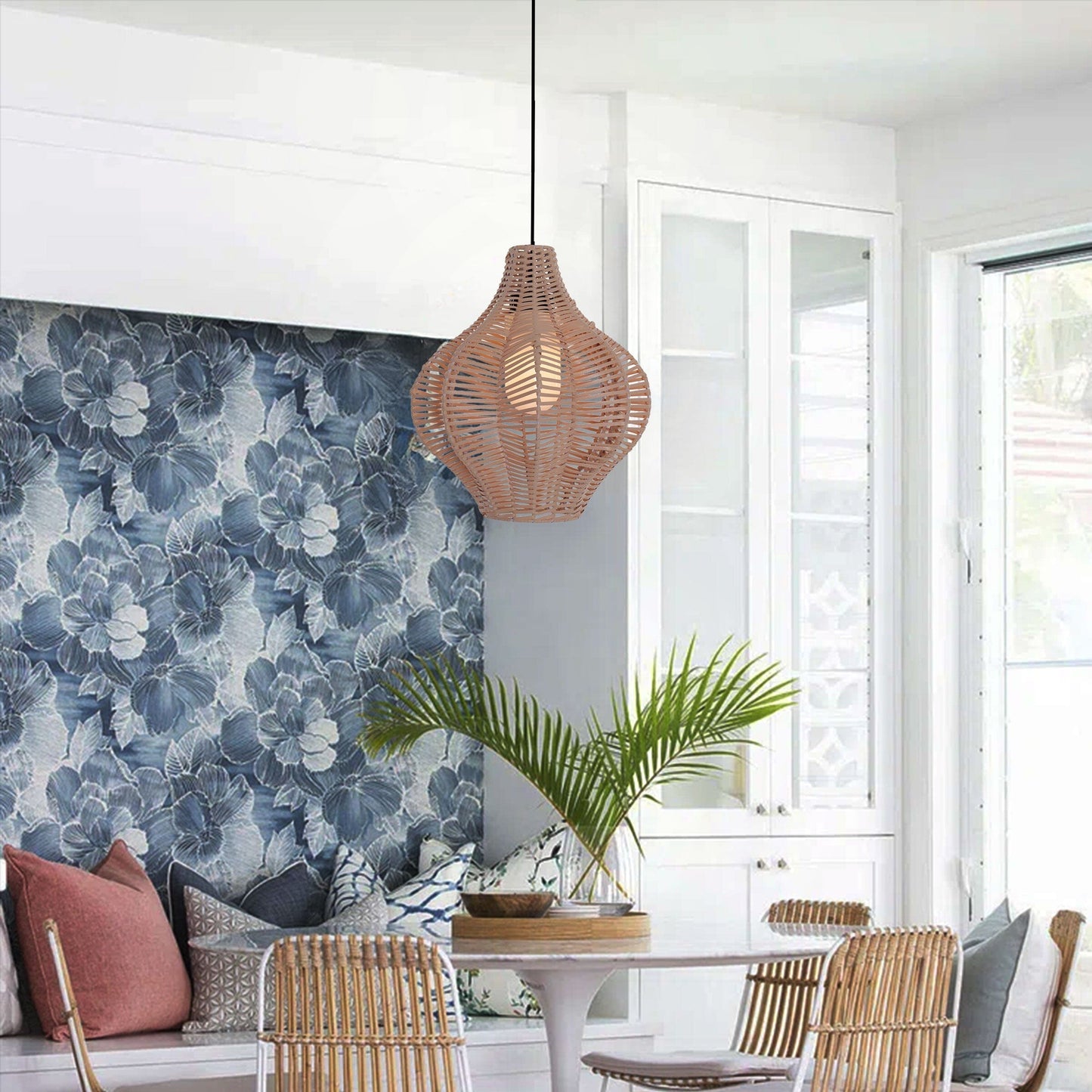 Lightsin Minimalist Handmade Wooden Rattan Pendant Light Lightsin UK