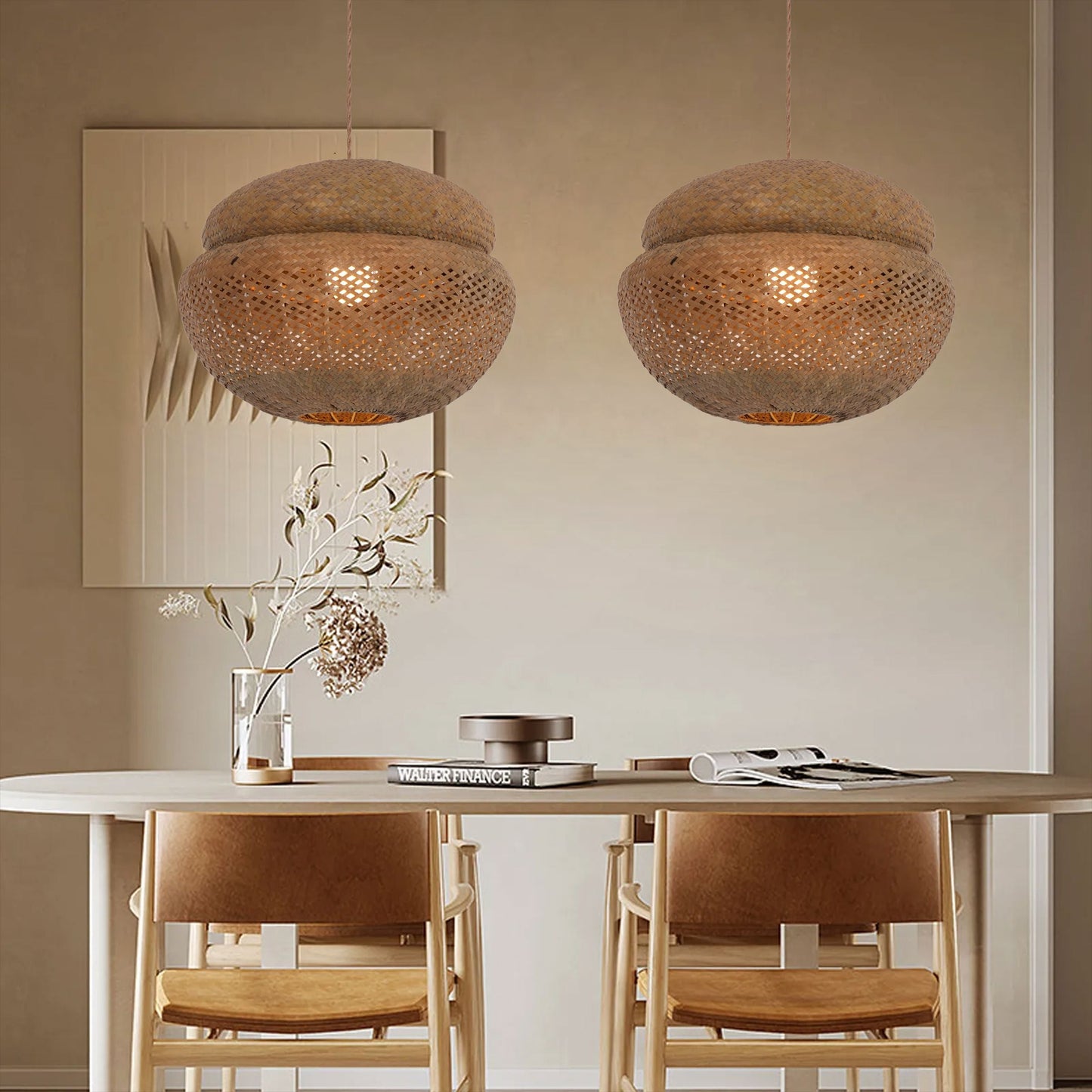 Living Nest UK Handwoven Natural Bulrush Pendant Light with Pot Lid-Inspired Design Living Nest UK 50cm Dia In Stock