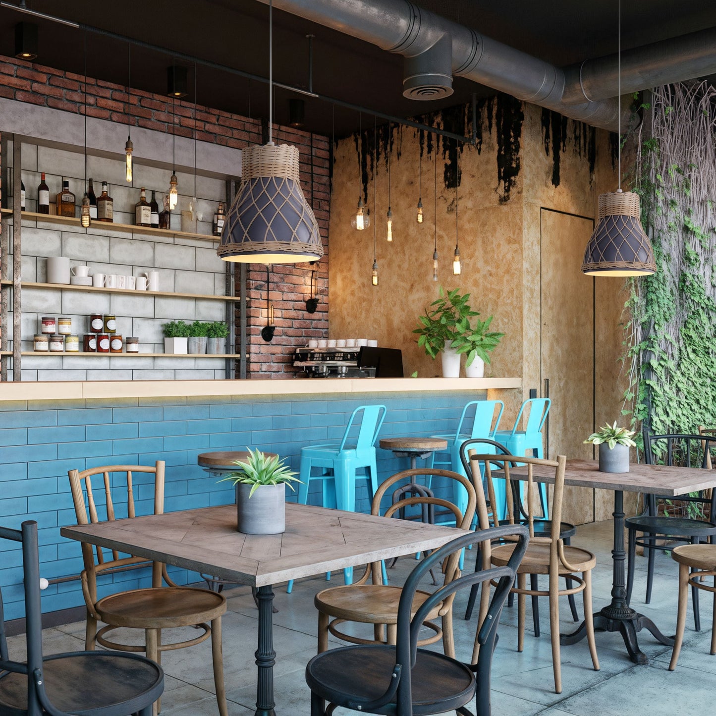 Lightsin Modern Rattan Pendant Light Available in Grey, Pink, and White Lightsin UK Grey 2 Units