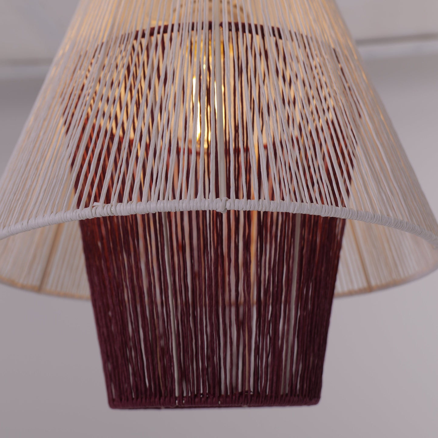 Lightsin Modern White Pendant Light with Purple Paper Rope Design Lightsin UK