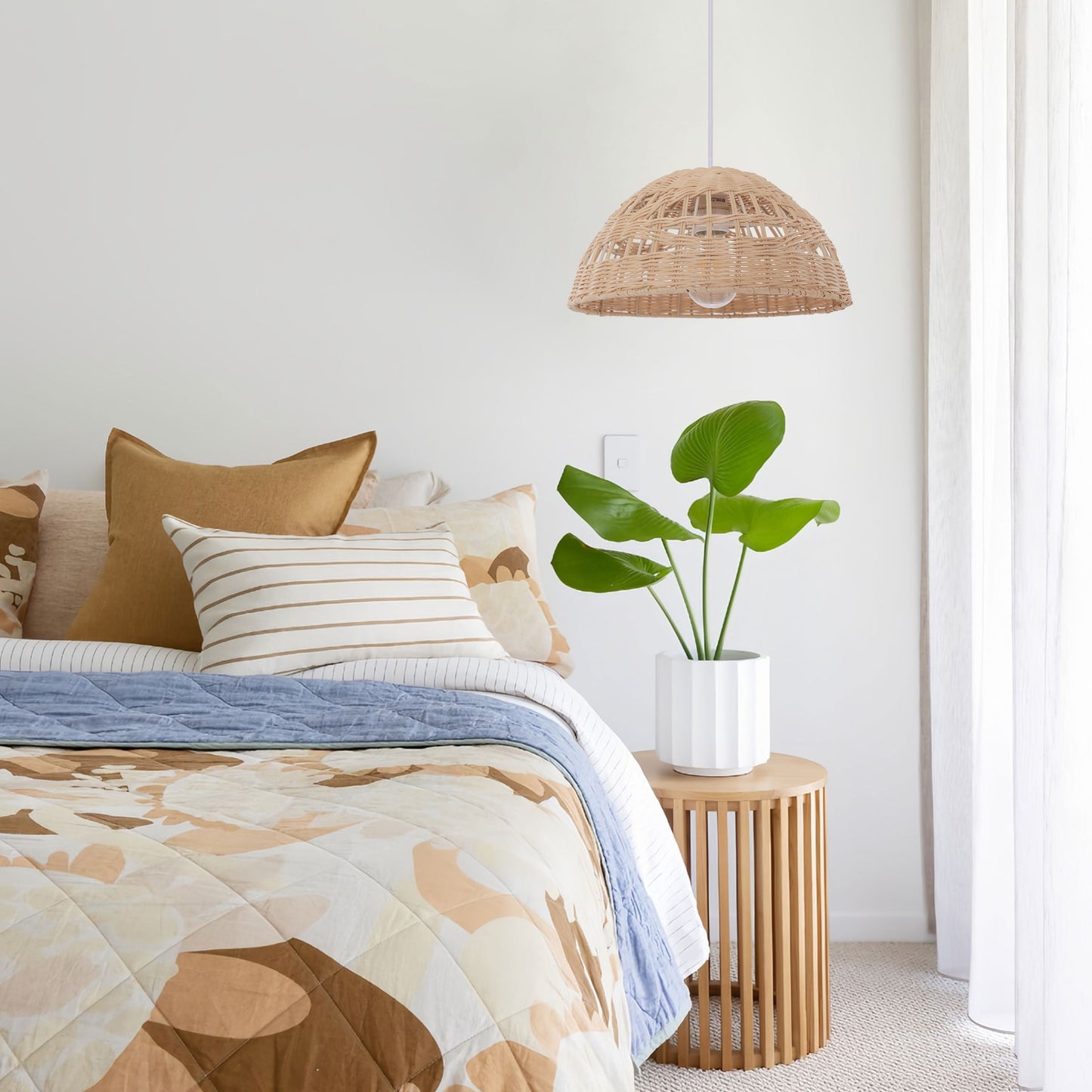 Lightsin Eco-Friendly Dome-Shaped Rattan Pendant Light for Home Decor Lightsin UK