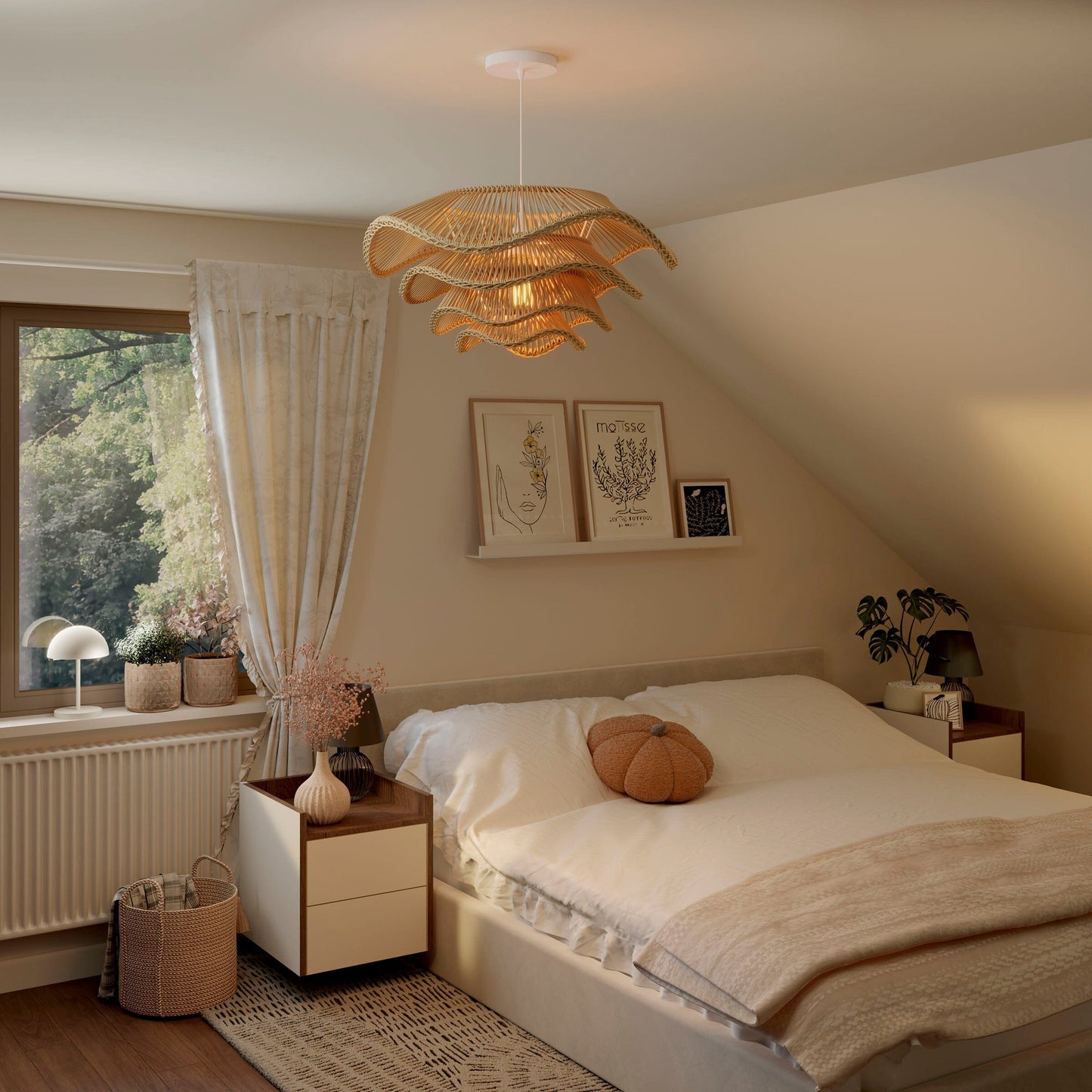 Lightsin Multi-tiered rattan pendant lamp Lightsin UK