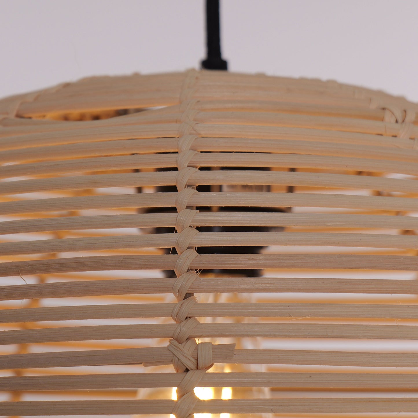 Lightsin Rustic Woven Rattan and Iron Dome Pendant Light for Cozy Spaces Lightsin UK