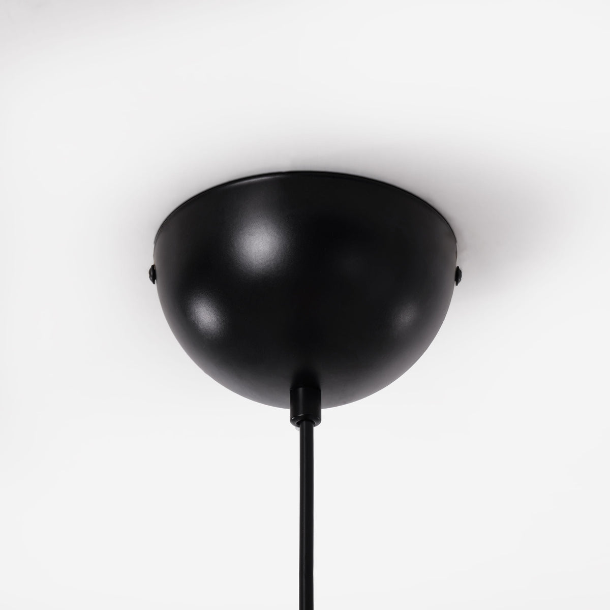 red iron pendant light with shade and canopy details