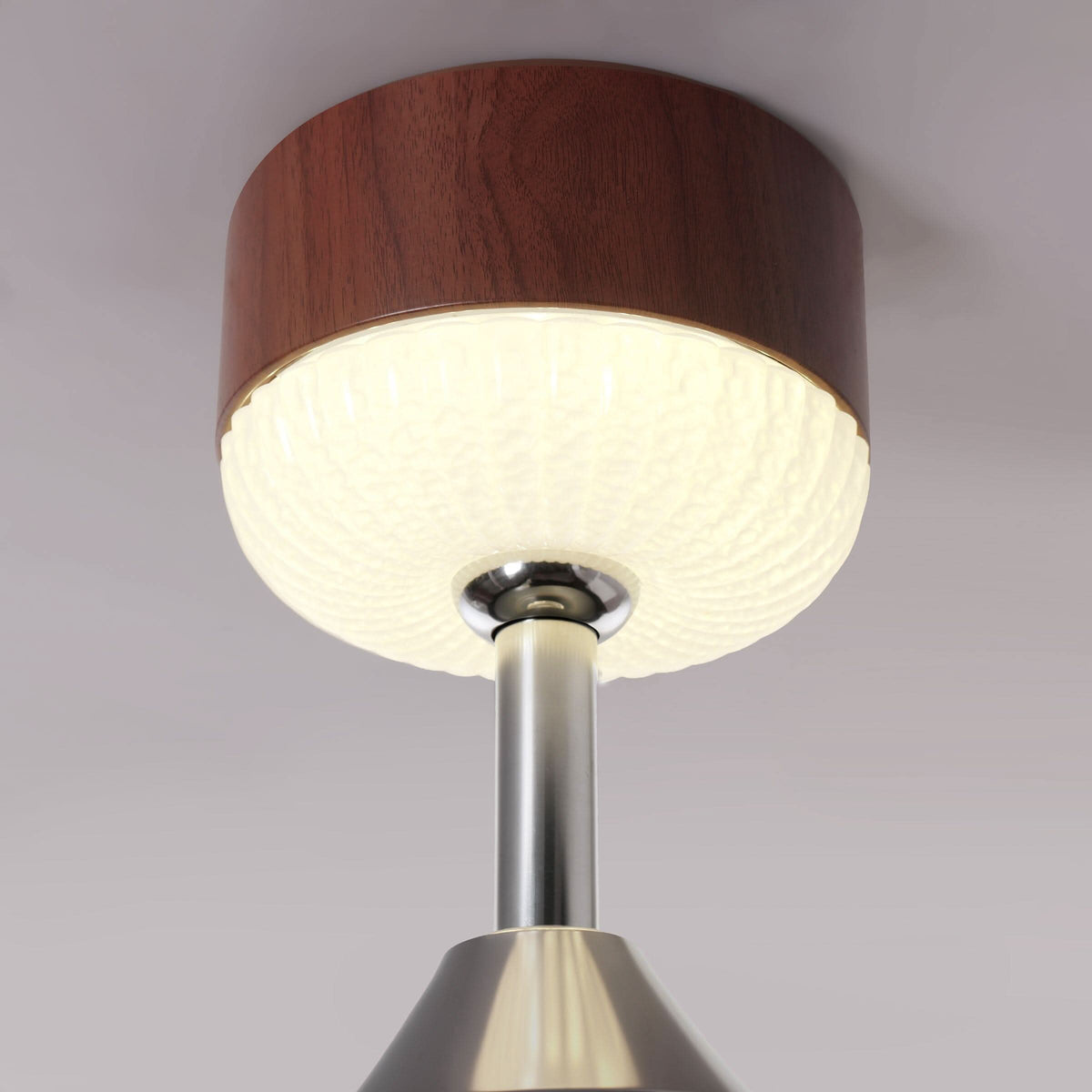 48 inch reversible ceiling fan with LED light highlighting the blade and light ring