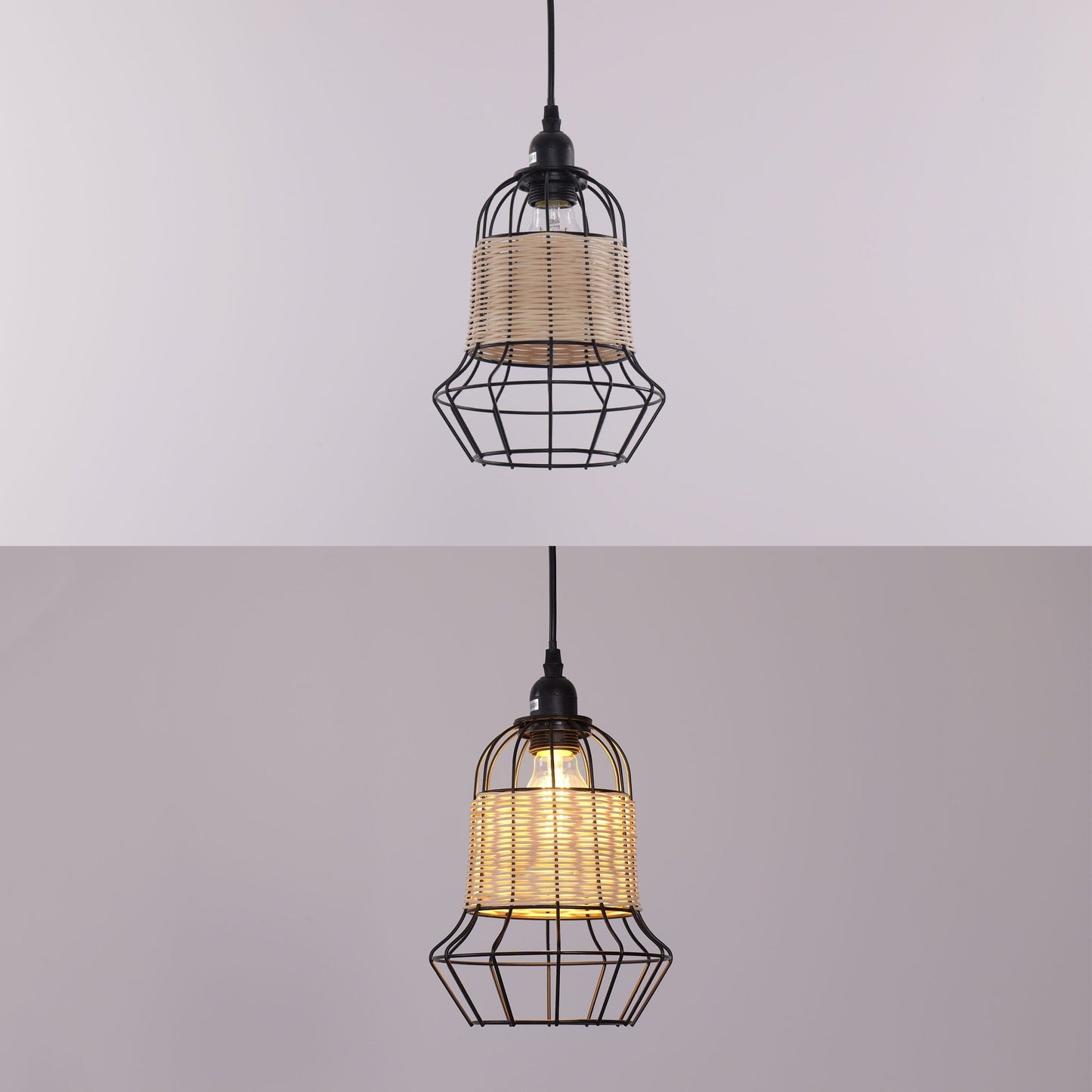 Living Nest UK Basket-Inspired Bar Pendant Light Natural Rattan Pendant Lighting Living Nest UK