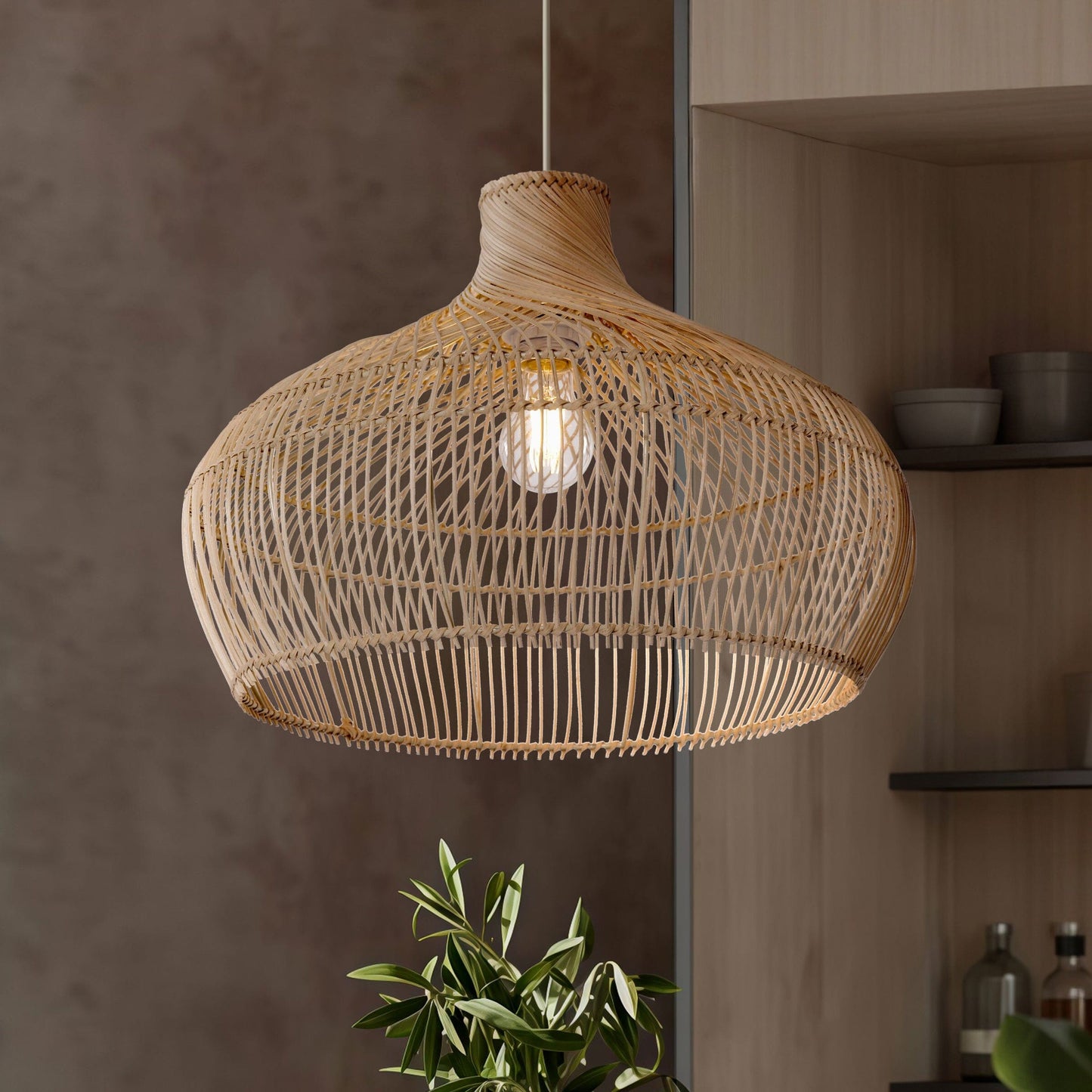 Lightsin Cella-Handwoven Gourd Shaped Rattan Pendant Light Lightsin UK