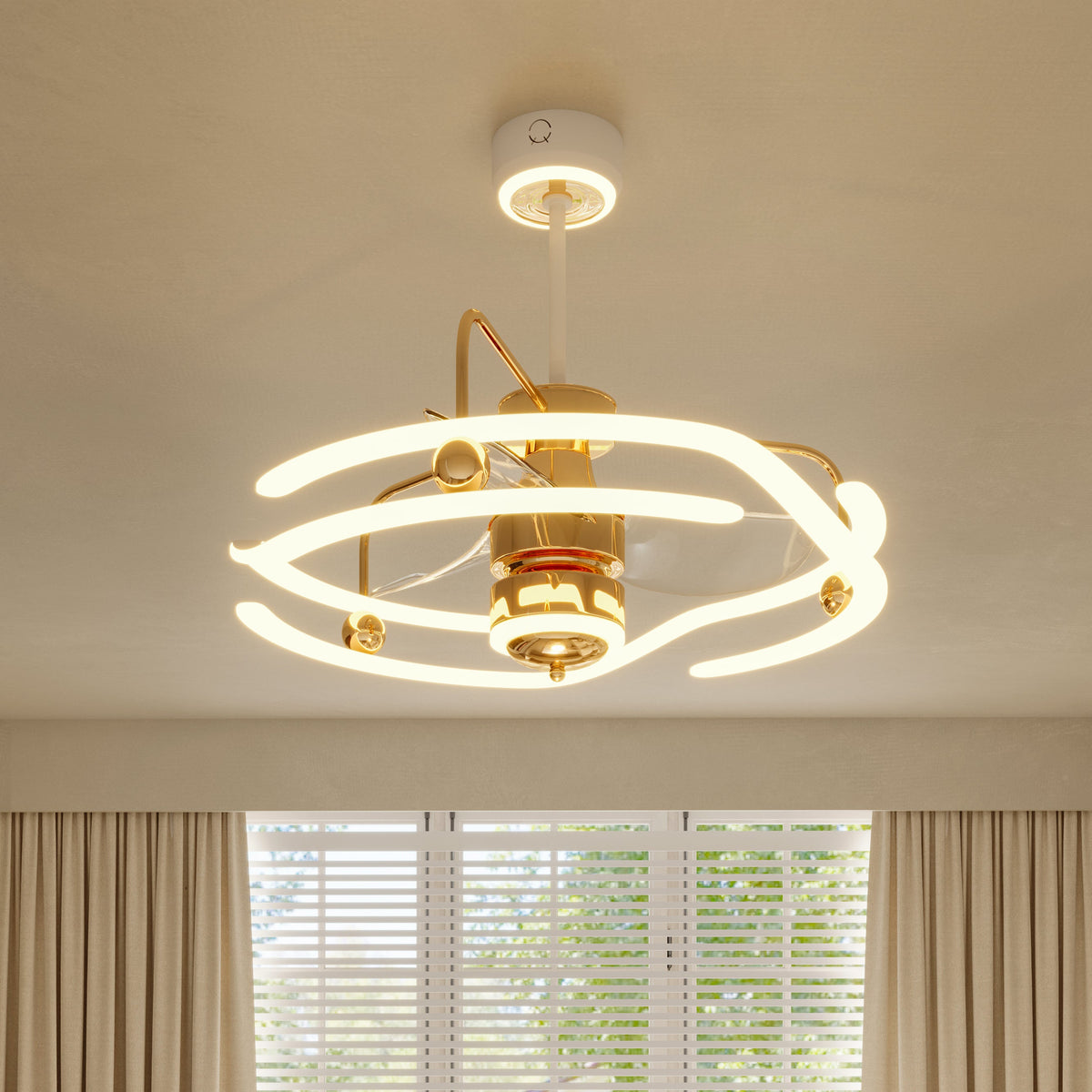 Modern Ceiling Fan Light with Remote Control Low-Noise Adjustable Fan Light