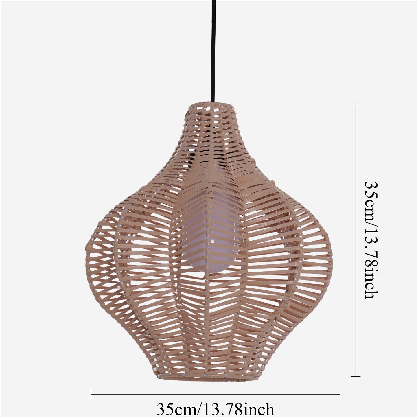 Lightsin Minimalist Handmade Wooden Rattan Pendant Light Lightsin UK