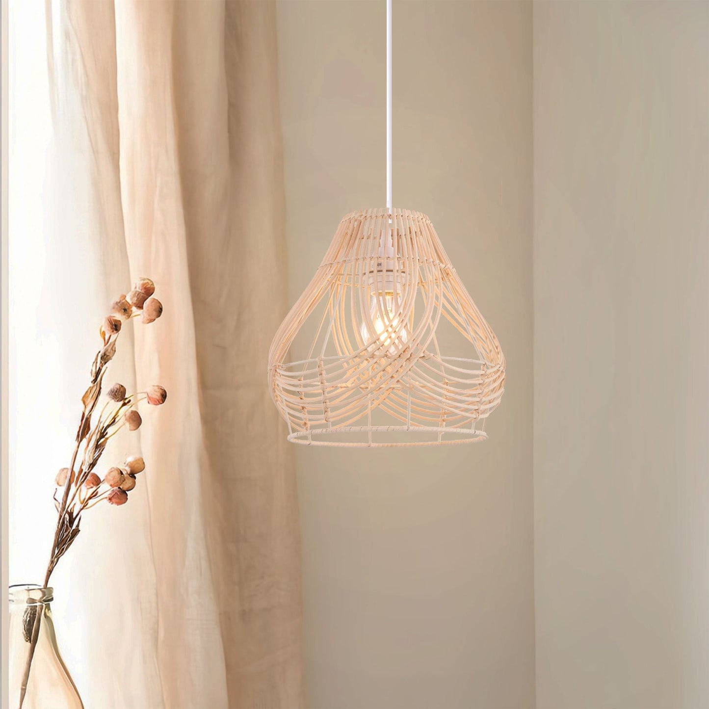 Lightsin Woven Whisper Natural Rattan Pendant Light for Serene Living Lightsin UK