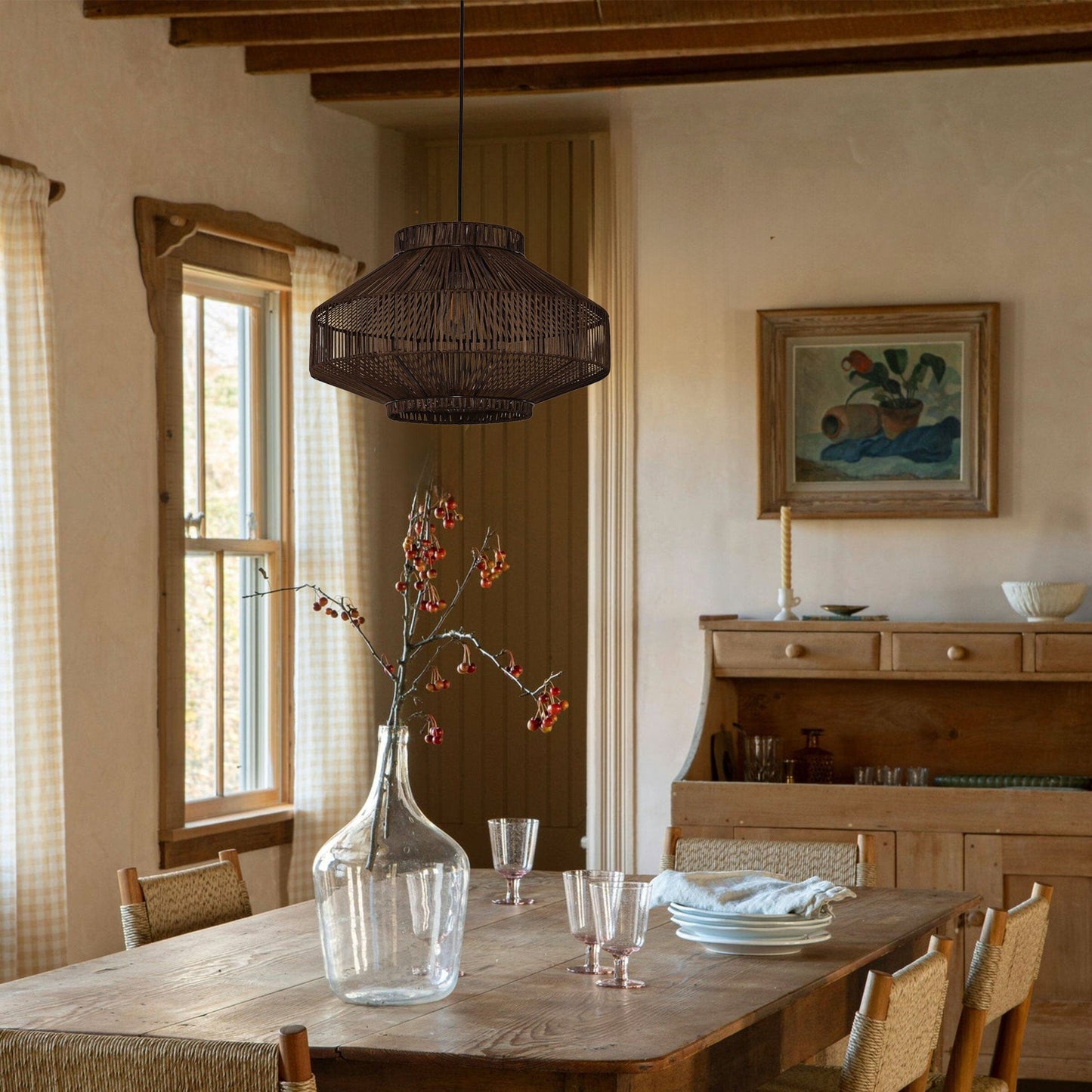 Living Nest UK Rattan Pendant Light for Modern Boho Interiors Perfect for Kitchen Pendant Lighting and Living Spaces Living Nest UK