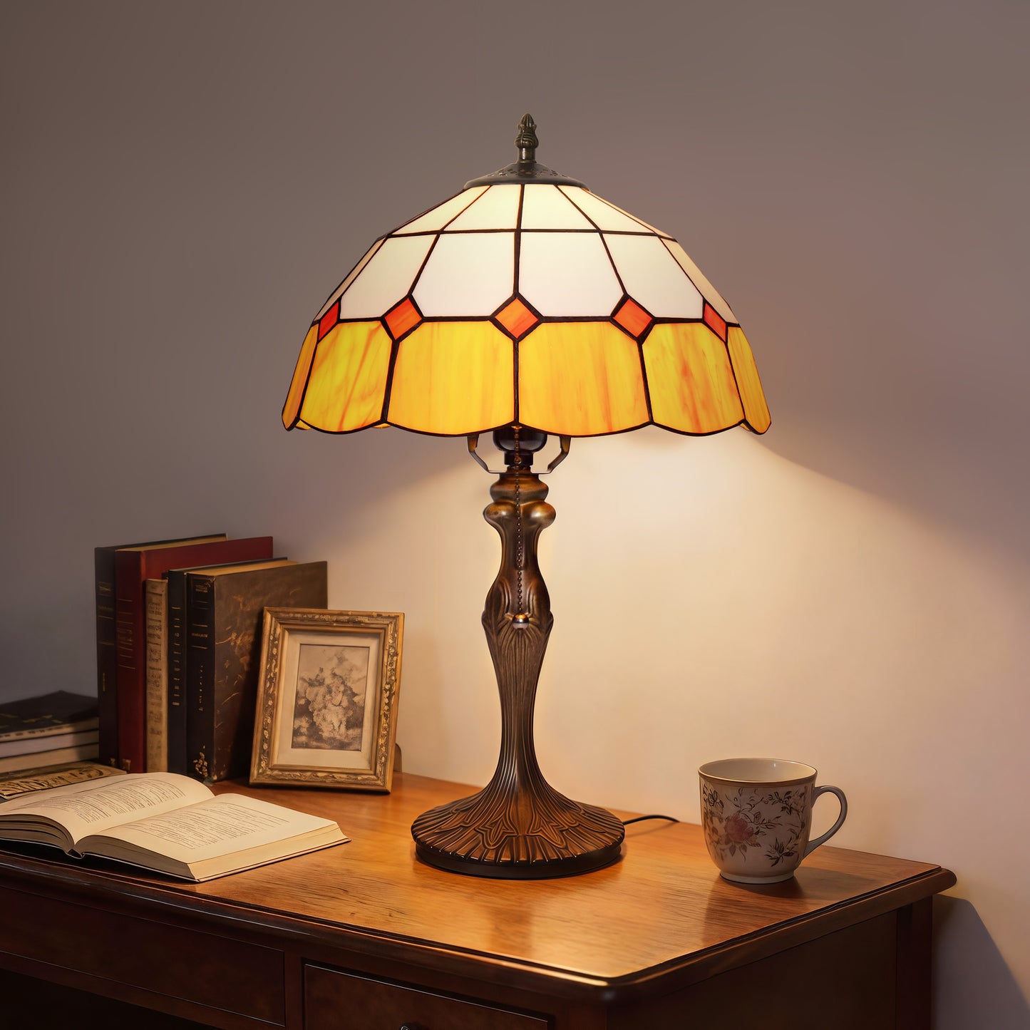 Tiffany Table Lamp | Handcrafted Stained Glass Block Series