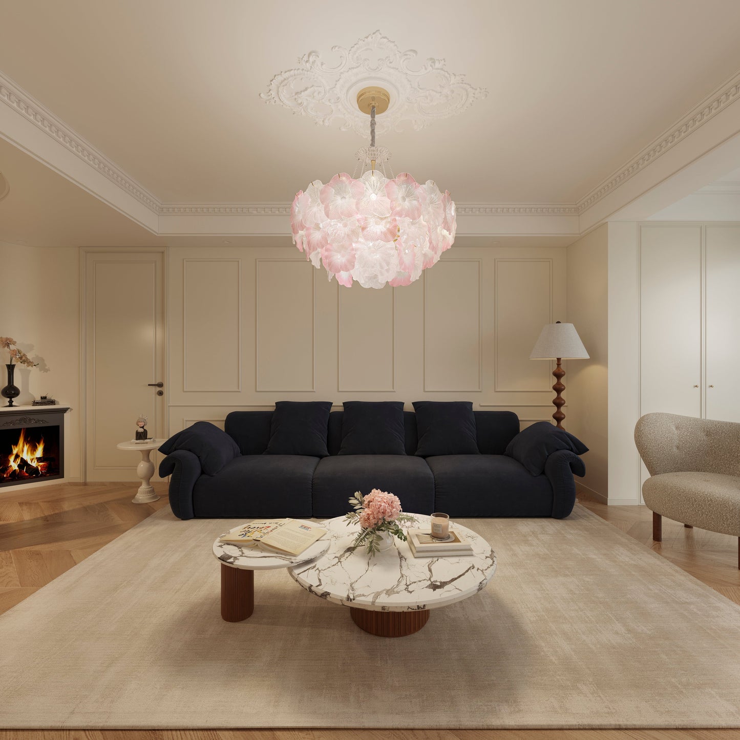Lightsin Elegant Glass Chandelier with Adjustable Hanging Length Lightsin UK