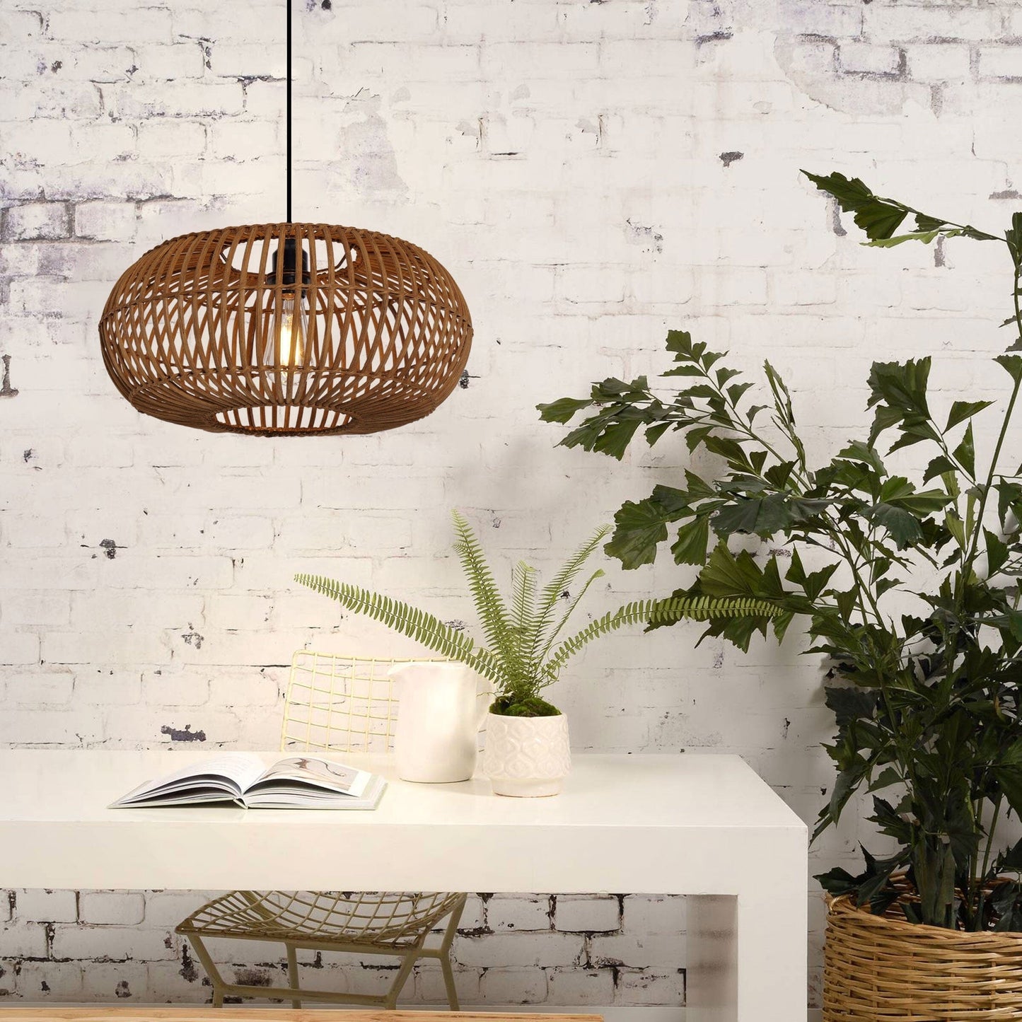 Living Nest UK Natural Bamboo Woven Round Pendant Light for Warm Interiors Living Nest UK In Stock