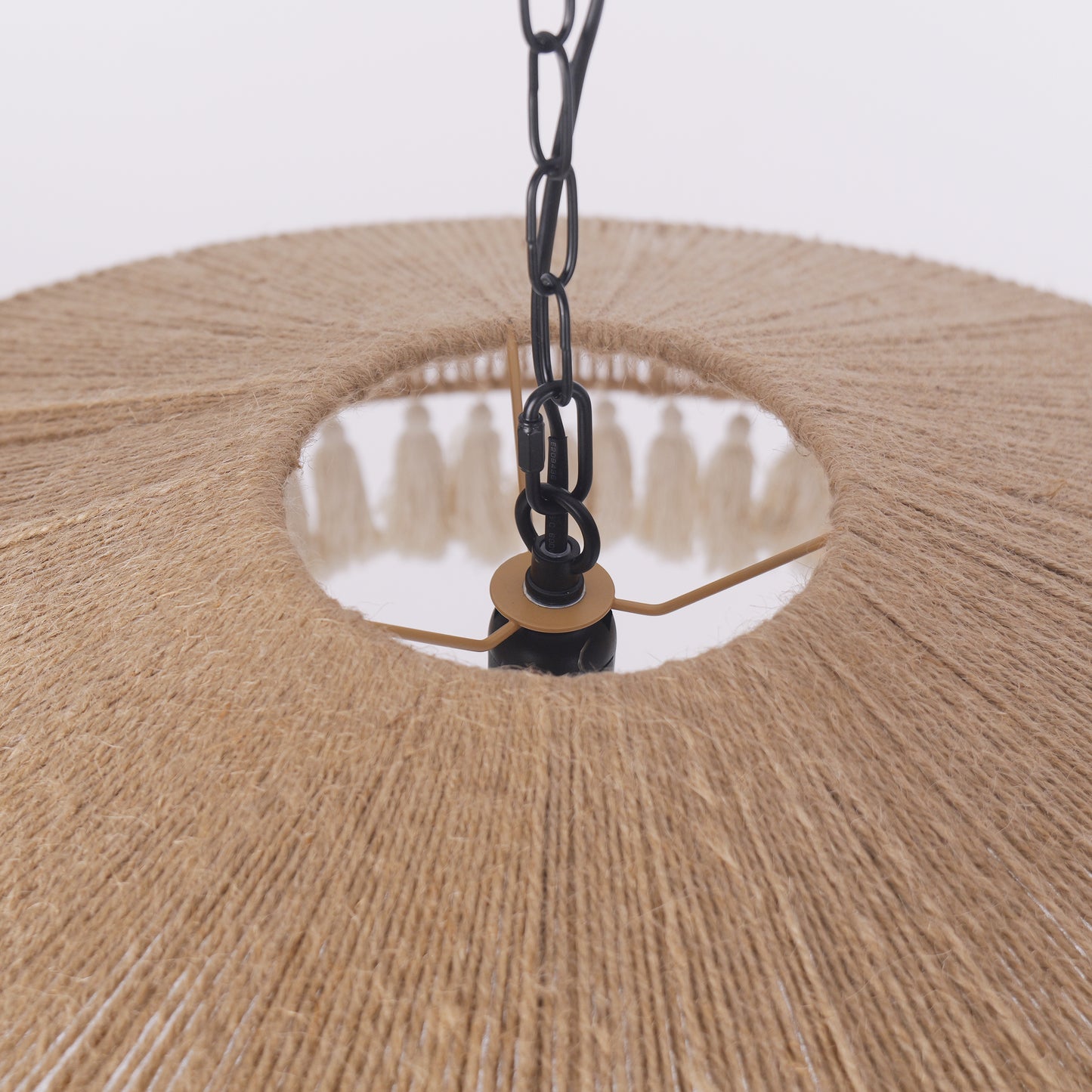 Lightsin Boho Handcrafted Woven Pendant Light with Tassels for Dining Room & Living Room