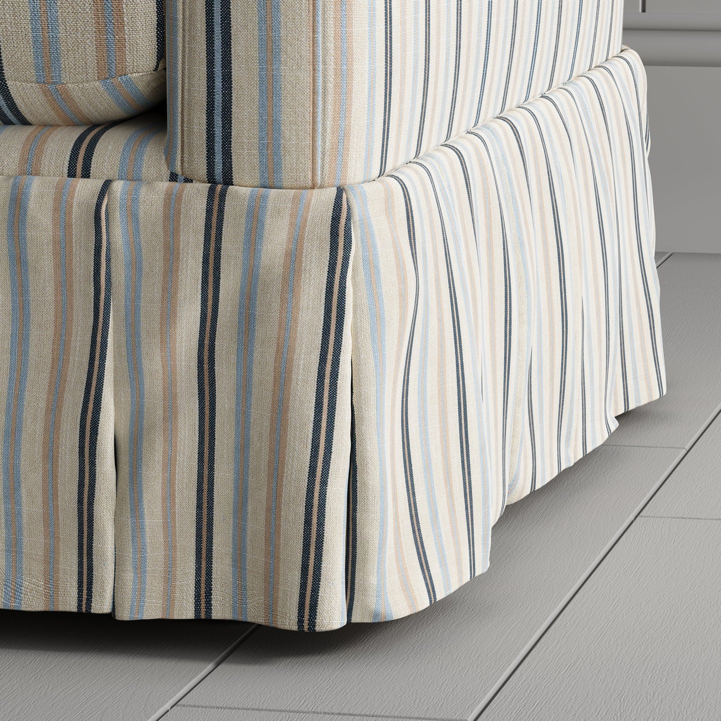 Country Check Sofa with Removable Skirted Covers