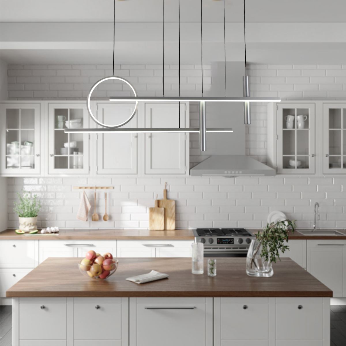 Lightsin LED Modern Linear Geometric Metal Pendant Light Lightsin UK