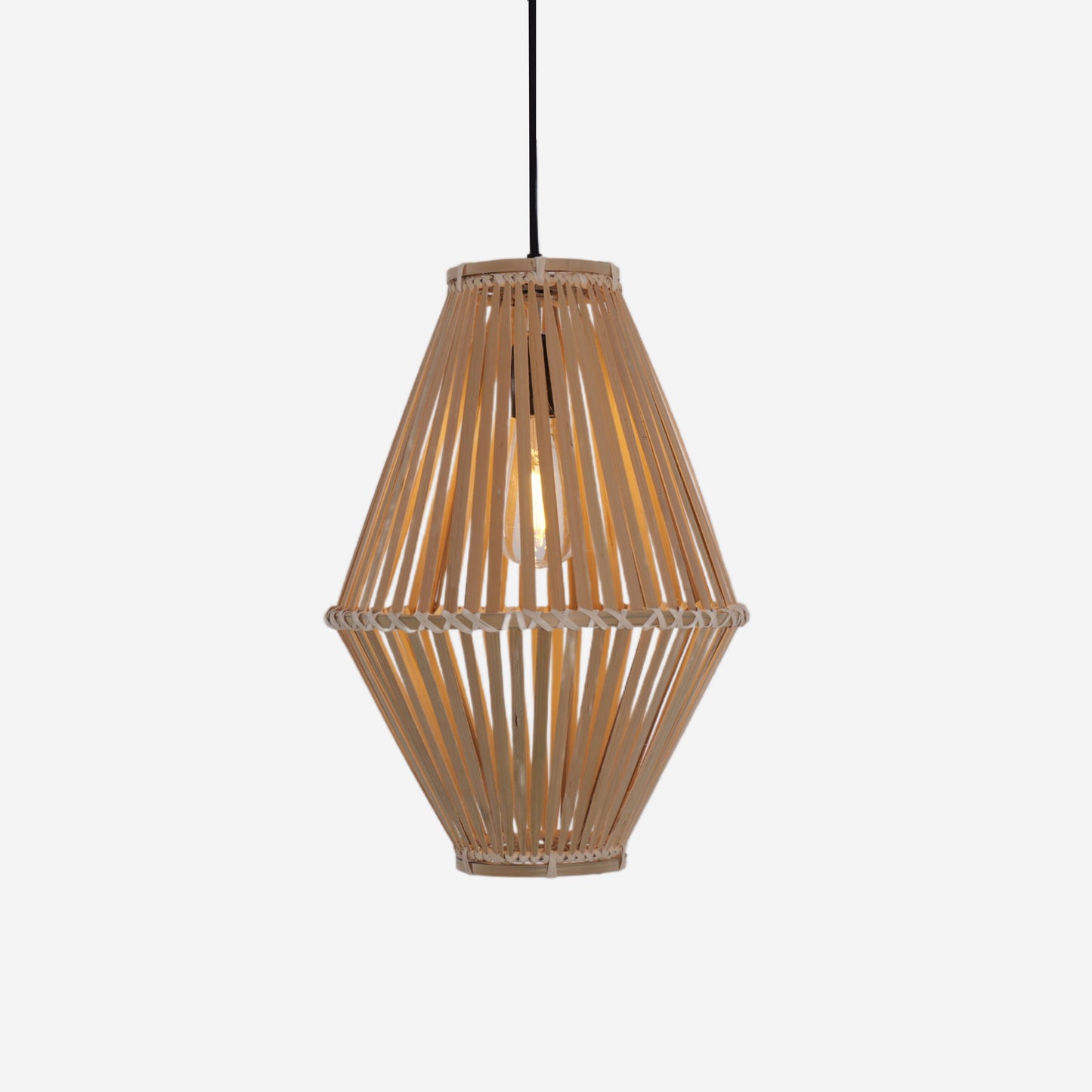 Living Nest UK Sustainable Geometric Bamboo Pendant Light Living Nest UK