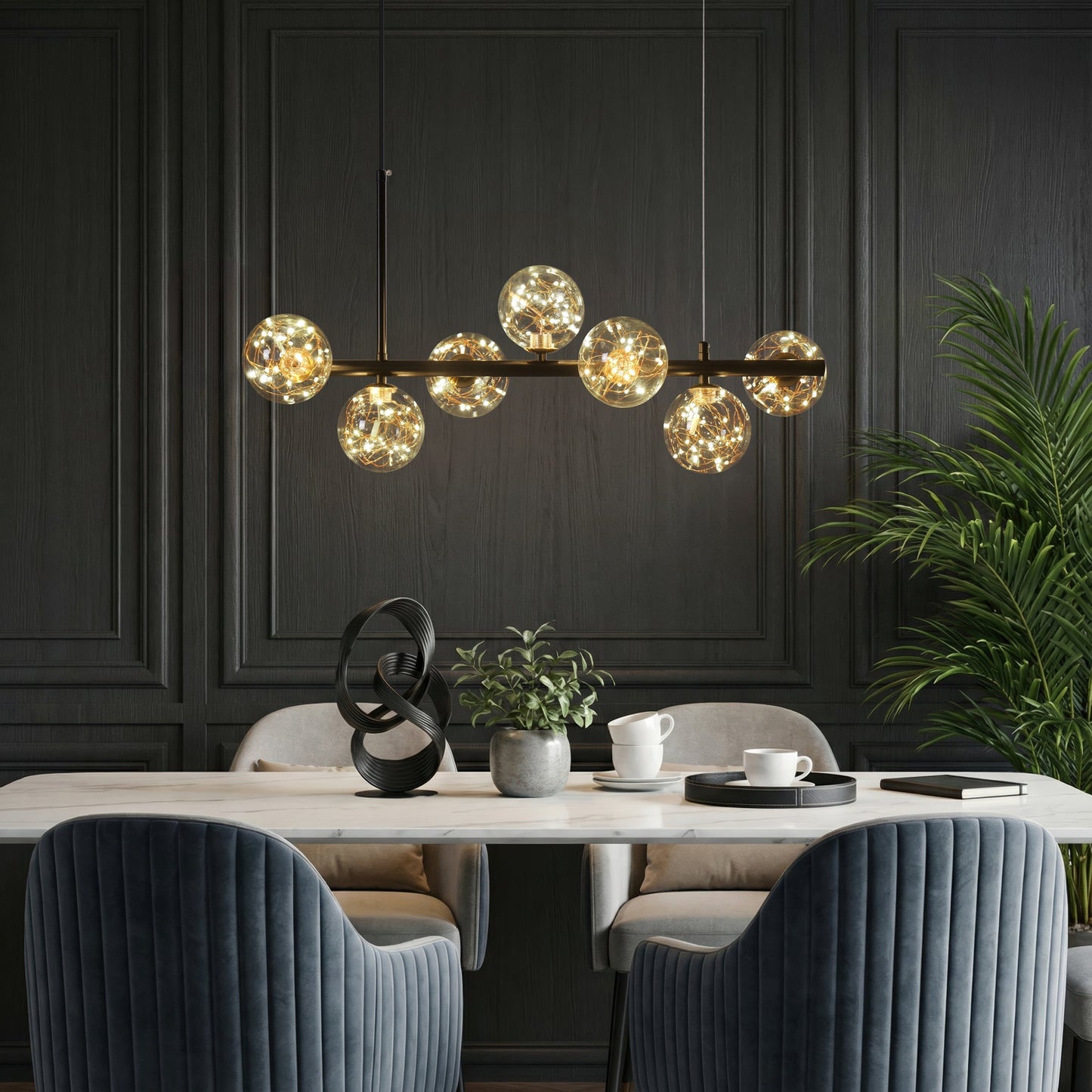 Cumulus - Modern Metal Chandelier with LED Starry Sky Effect