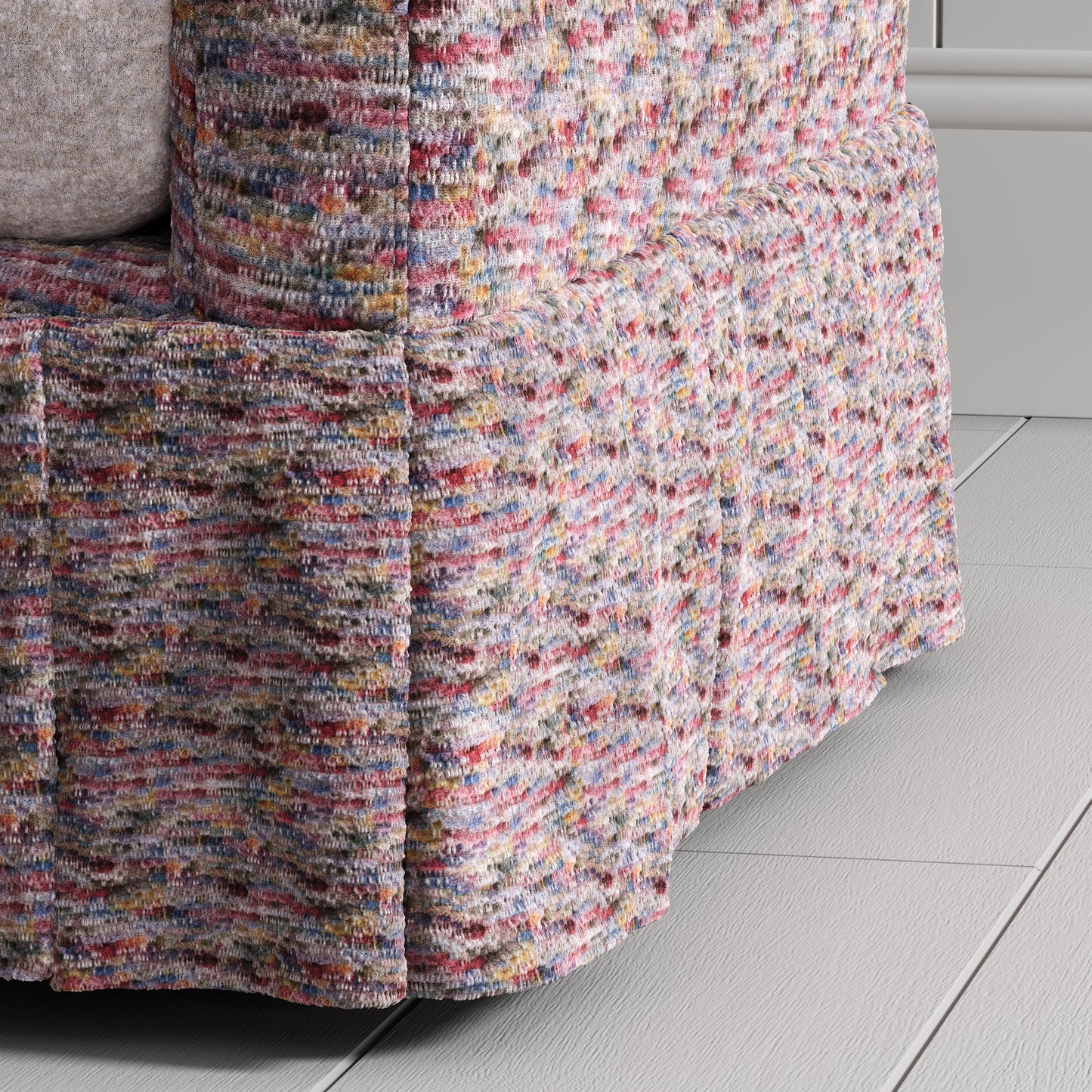 Cottonfy Country Check Sofa with Removable Skirted Covers Living and Home