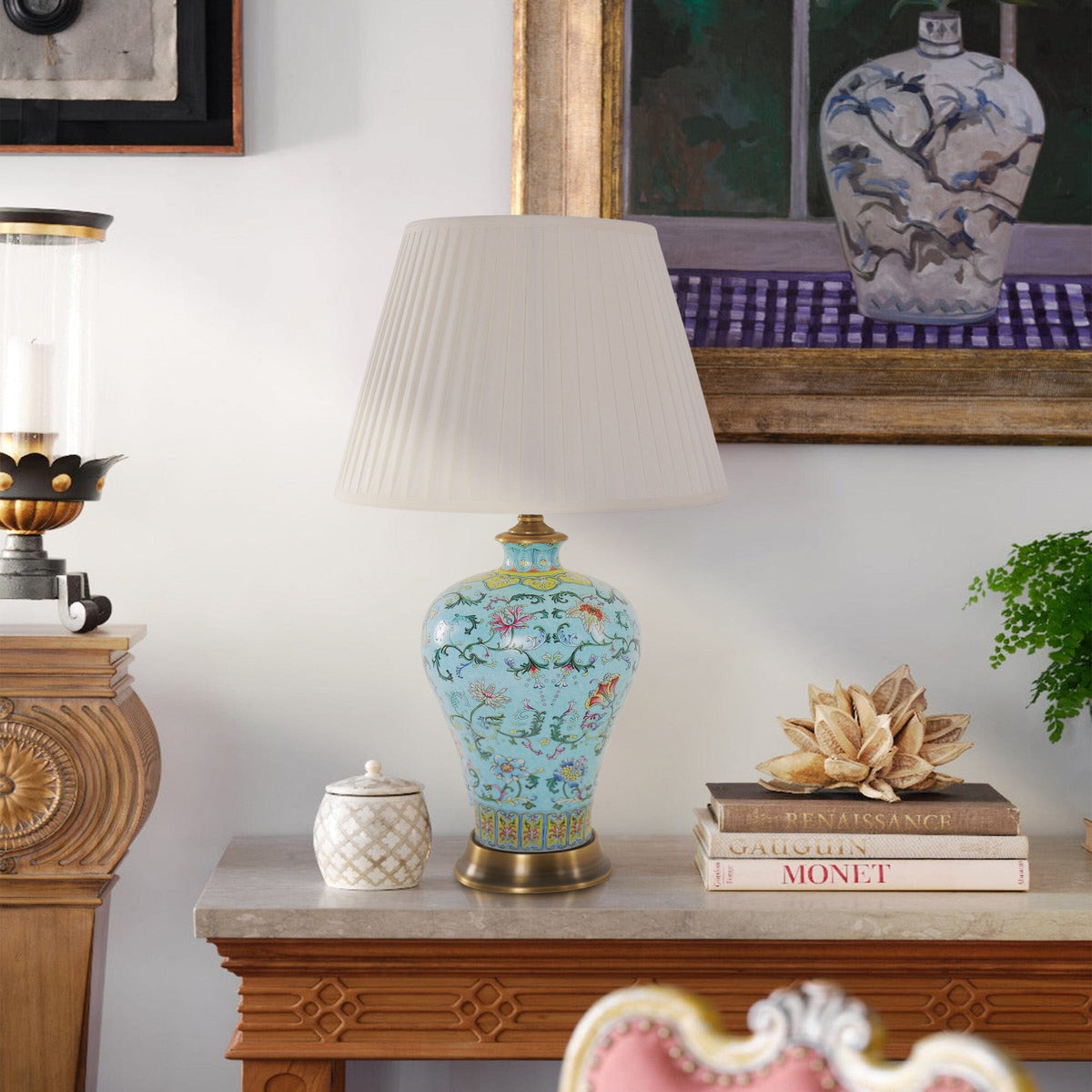 Lightsin Colorful Handcrafted Ceramic Table Lamp - Ideal for Bedroom, Desk & Living Room Lightsin UK Sky Blue S