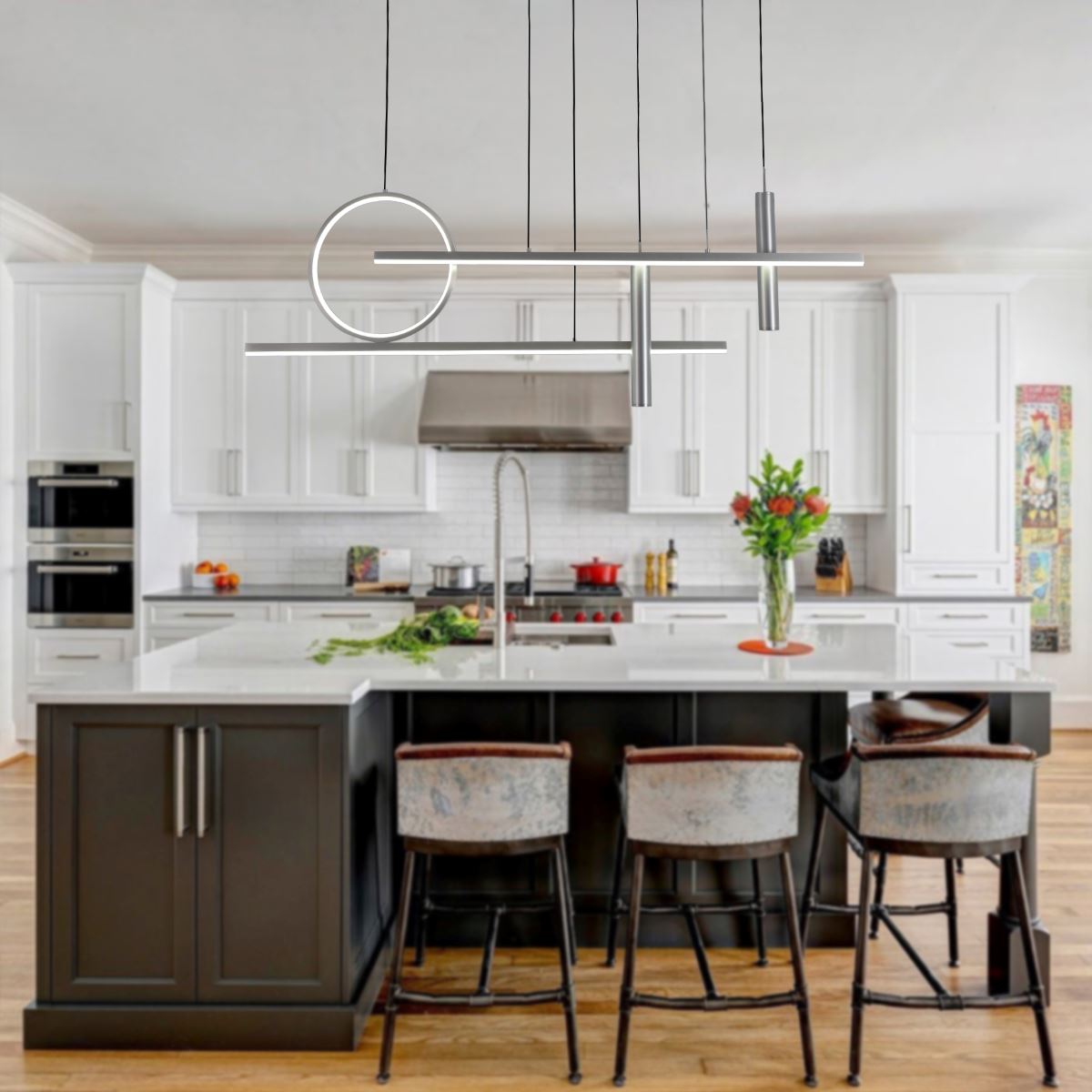 Lightsin LED Modern Linear Geometric Metal Pendant Light Lightsin UK
