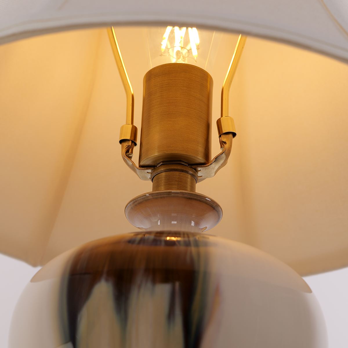Black Gold Gradient Glazed Ceramic Table Lamp Vase Lamp Living Nest UK