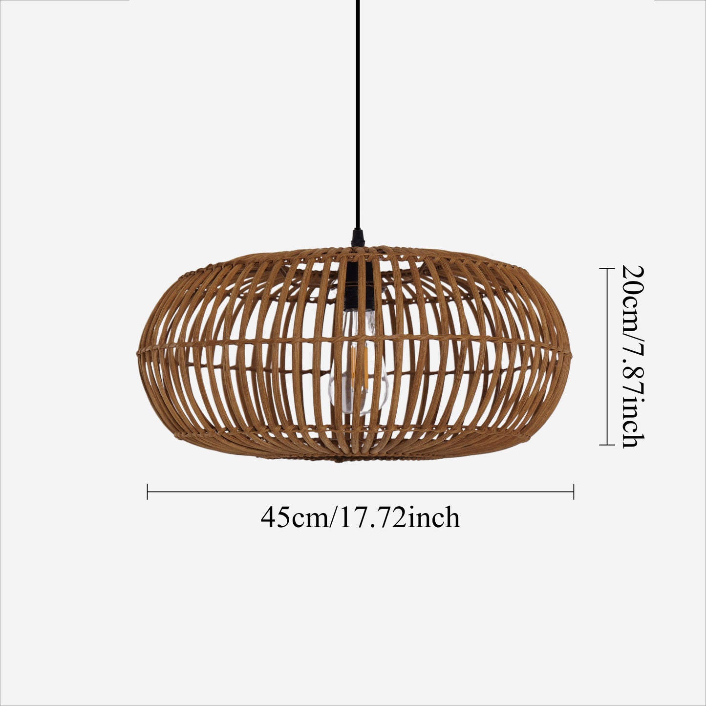 Natural Bamboo Woven Round Pendant Light for Warm Interiors