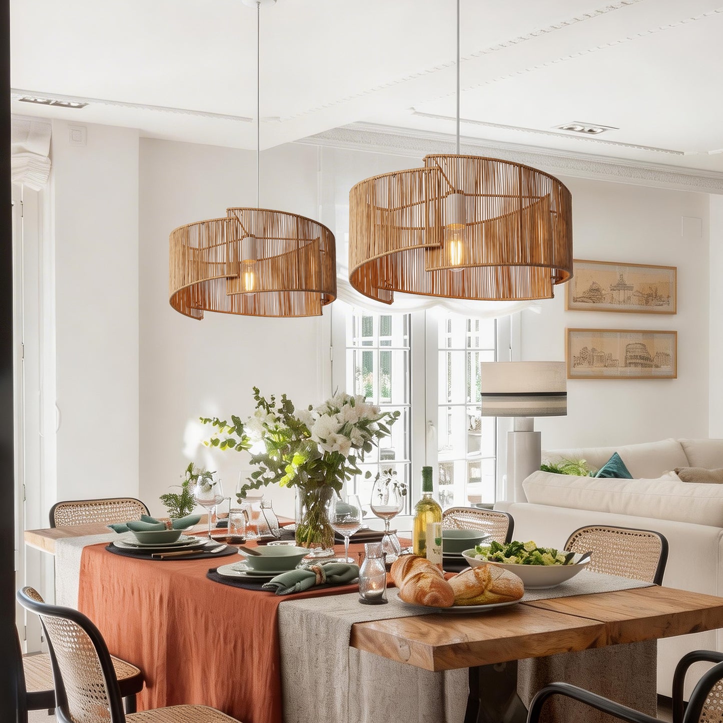 Twist Handwoven Paper Rope Pendant Light for Cozy Living Spaces