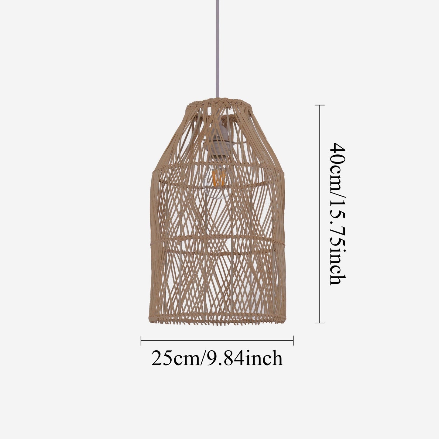 Lightsin Handwoven Rattan Pendant Light with Criss-Cross Pattern Lightsin UK