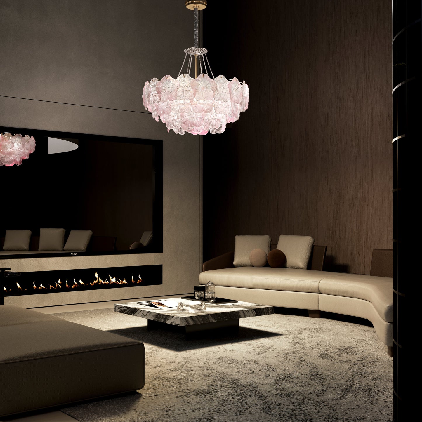 Lightsin Elegant Glass Chandelier with Adjustable Hanging Length Lightsin UK