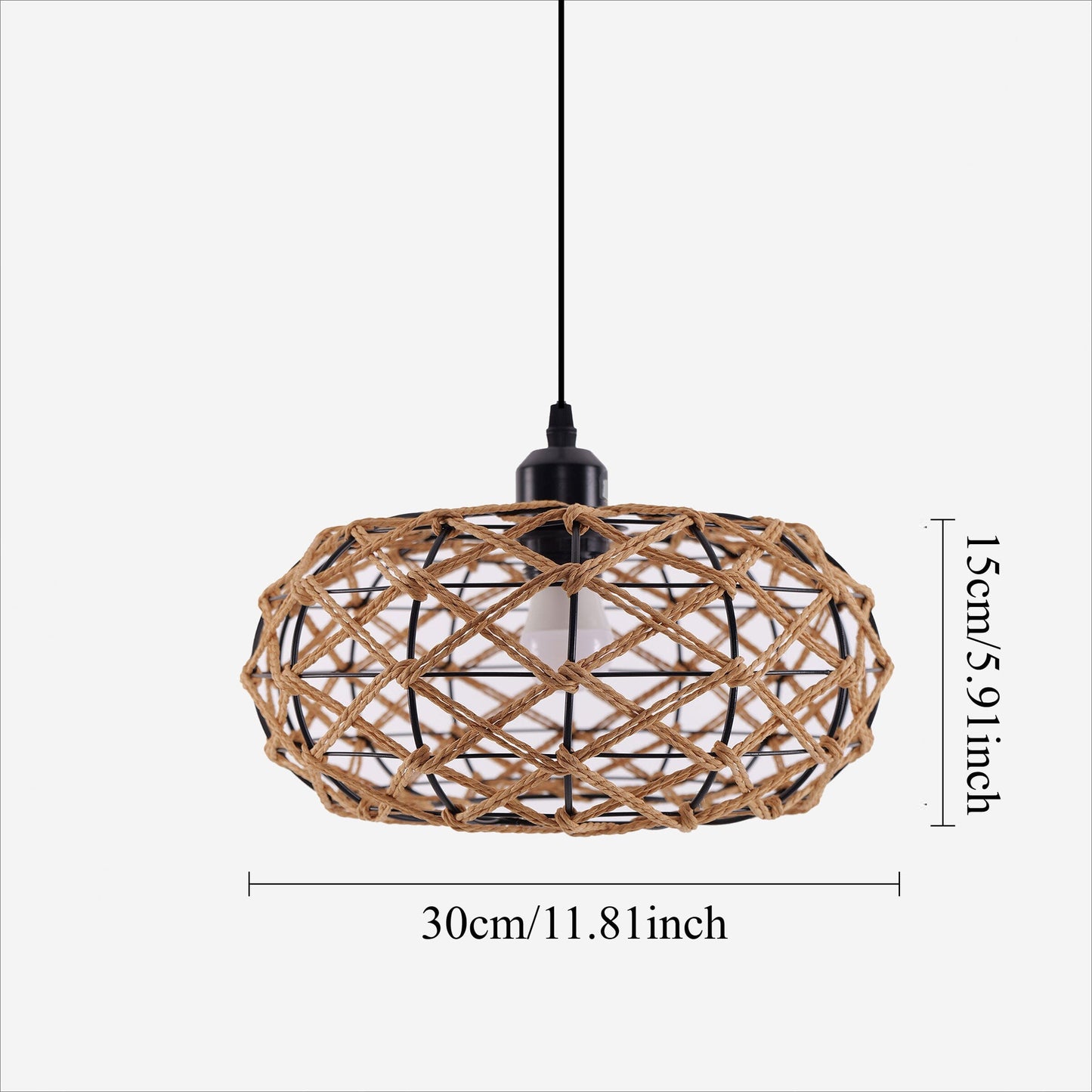 Living Nest UK Handwoven Rustic Cozy Natural Design Paper Rope Pendant Light Living Nest UK