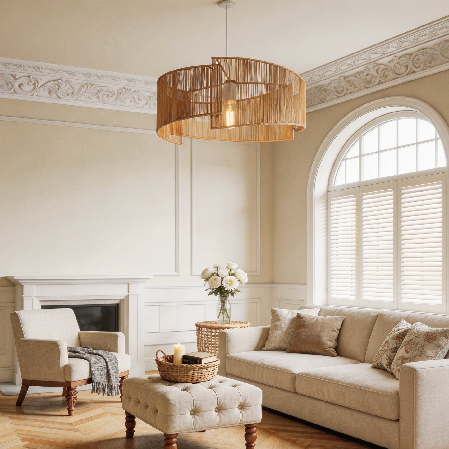 Twist Handwoven Paper Rope Pendant Light for Cozy Living Spaces
