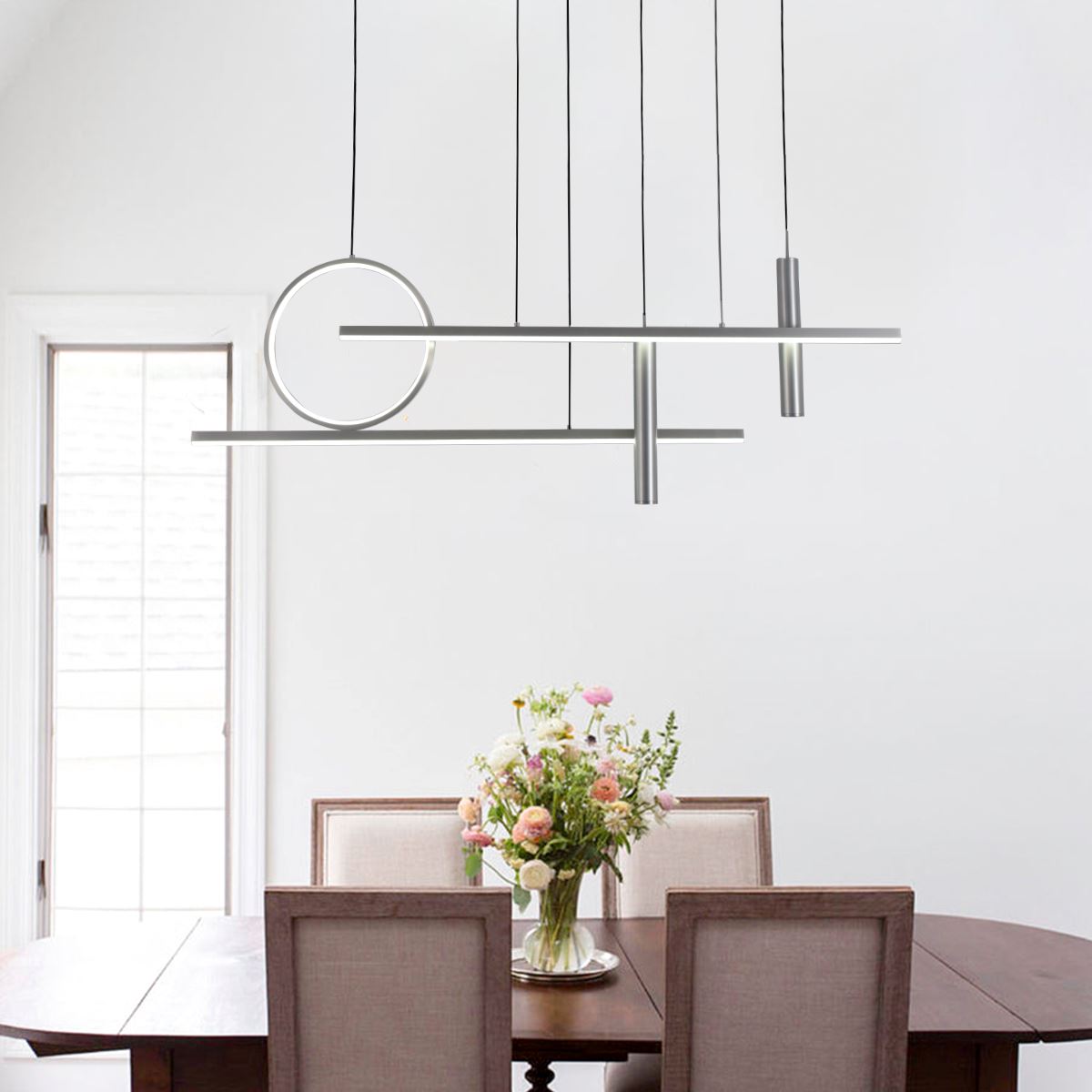 Lightsin LED Modern Linear Geometric Metal Pendant Light Lightsin UK